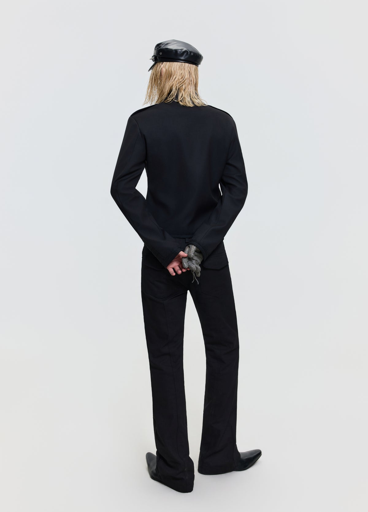 FRKM SCD 26FW Napoleon slim black military jacket — product view 3
