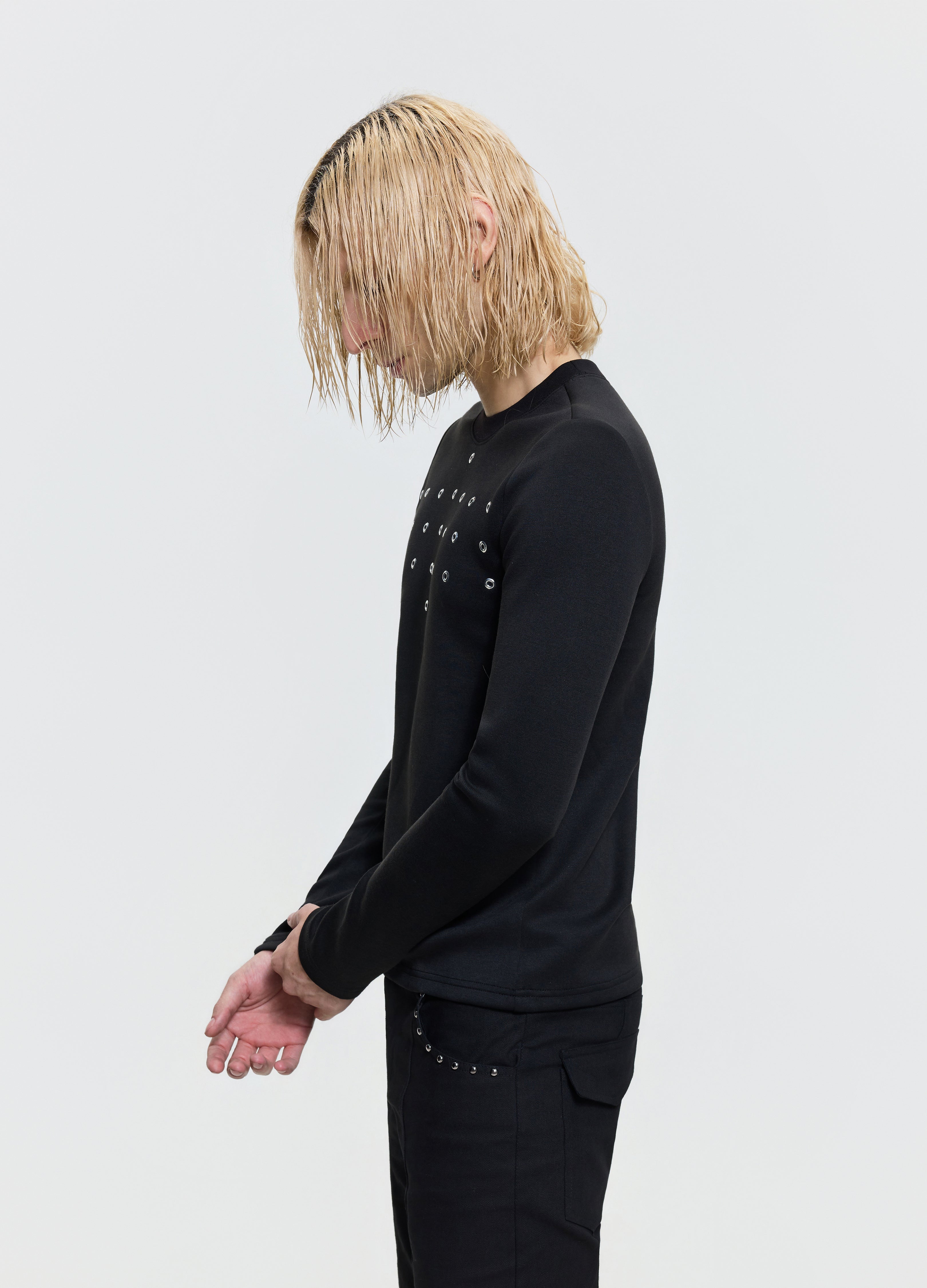 26FW EYELET CRYSTAL TEE