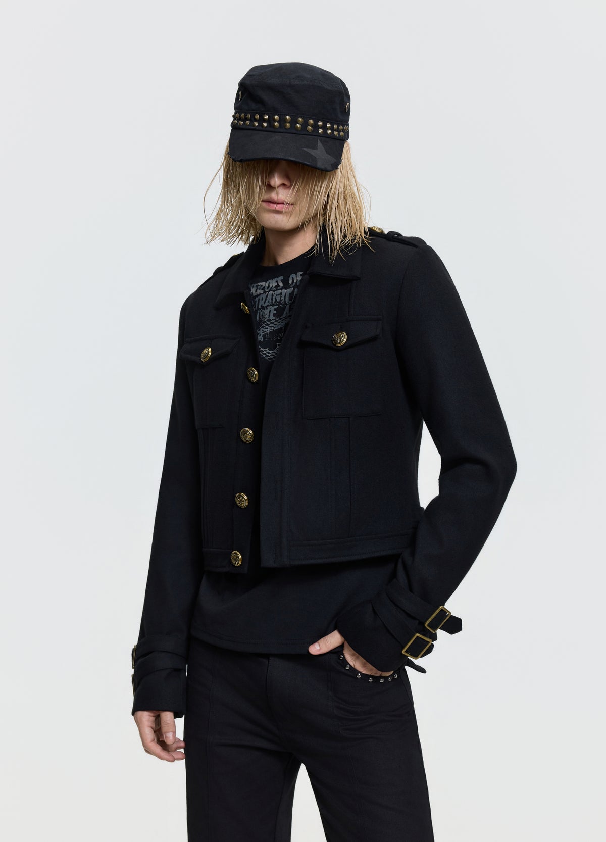 FRKM SCD 26FW black epaulet button jacket — product view 9