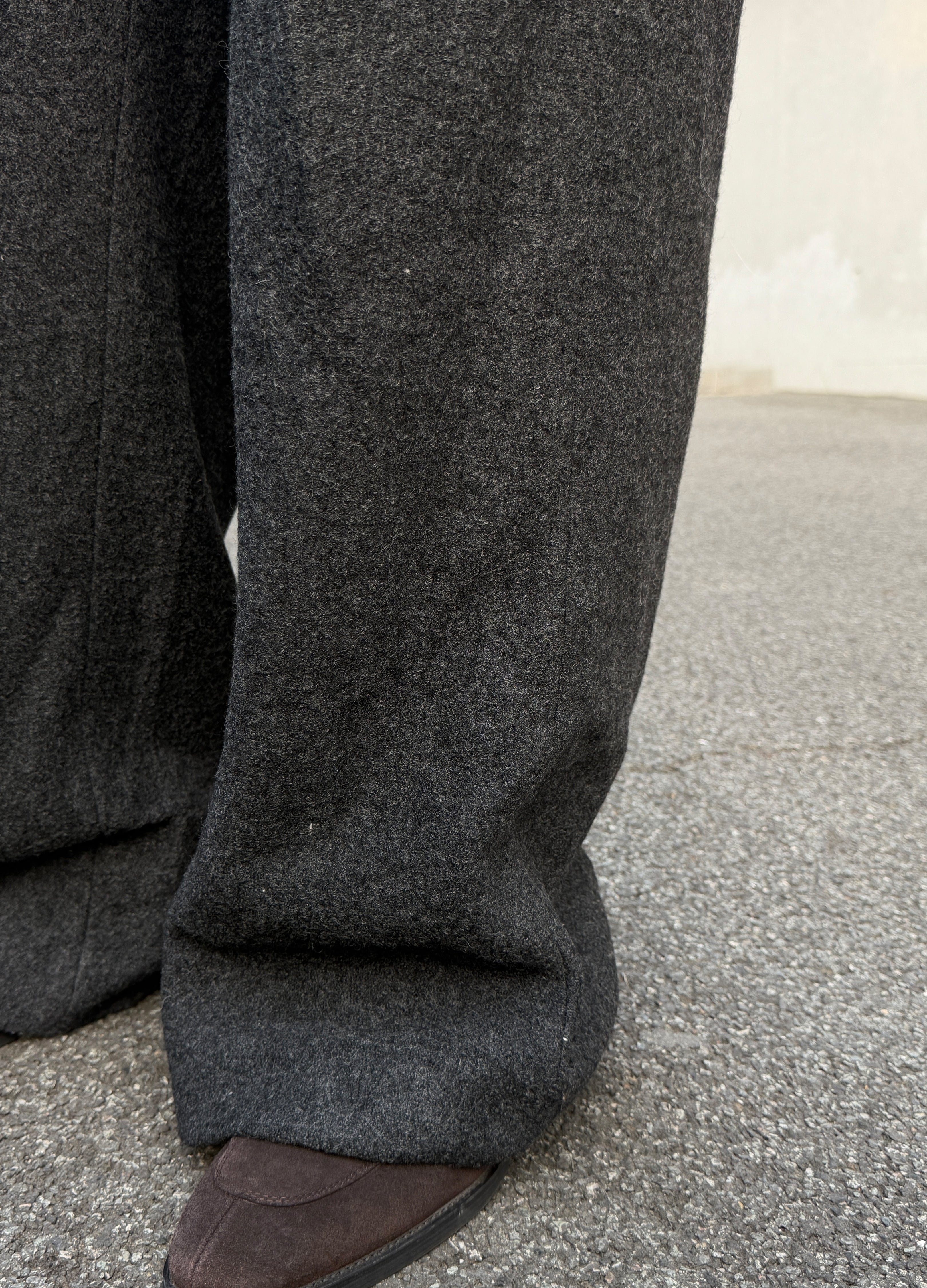 TEXTURED MERINO WOOL TROUSERS