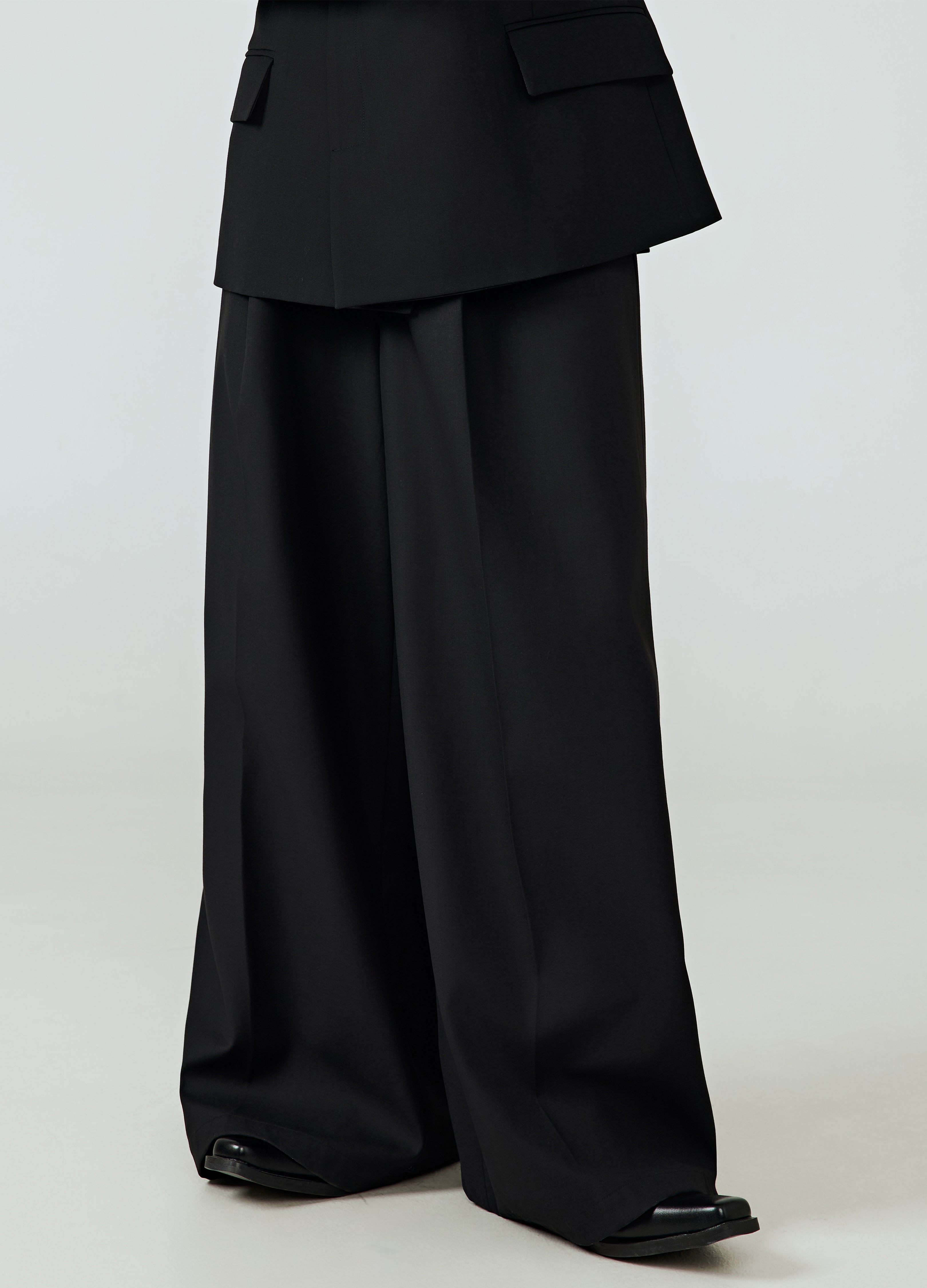 25SS DRAPED VOID WIDE-LEG TROUSERS