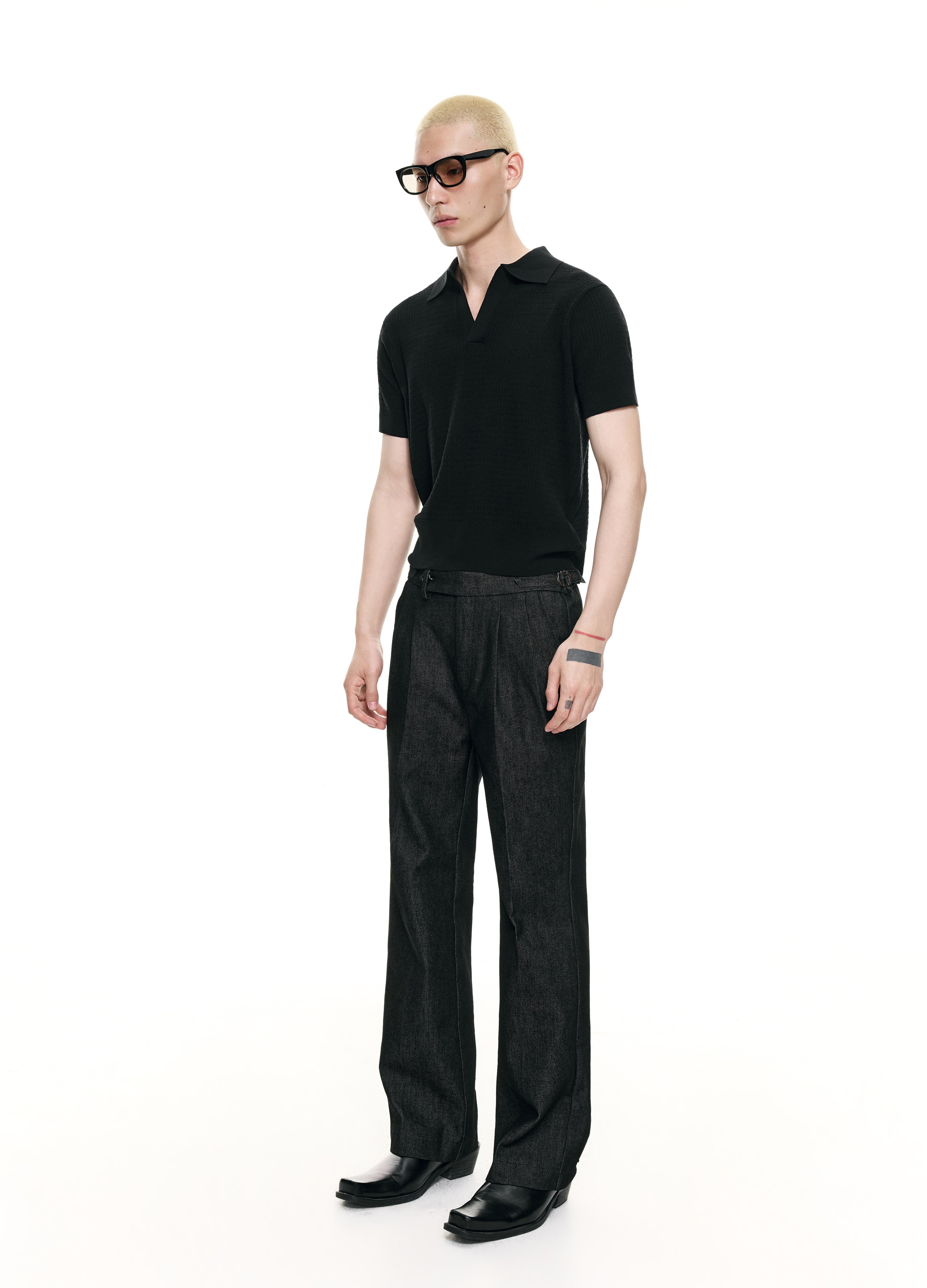 26SS OPEN-KNIT RESORT POLO