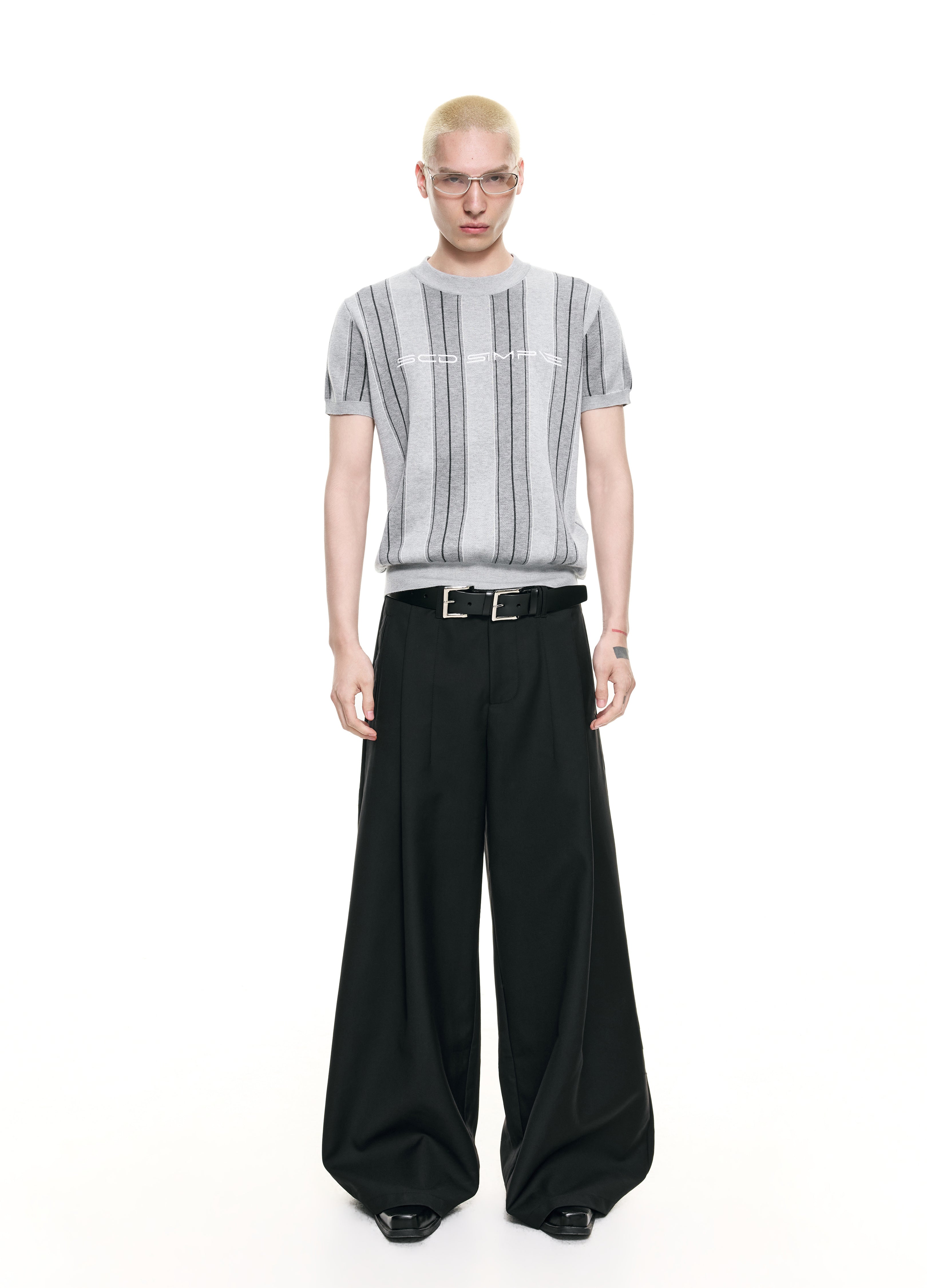 26SS STRIPED JACQUARD KNIT TEE