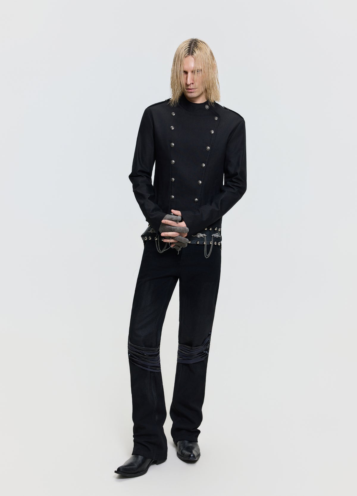 26FW LACE-UP WAXED DENIM