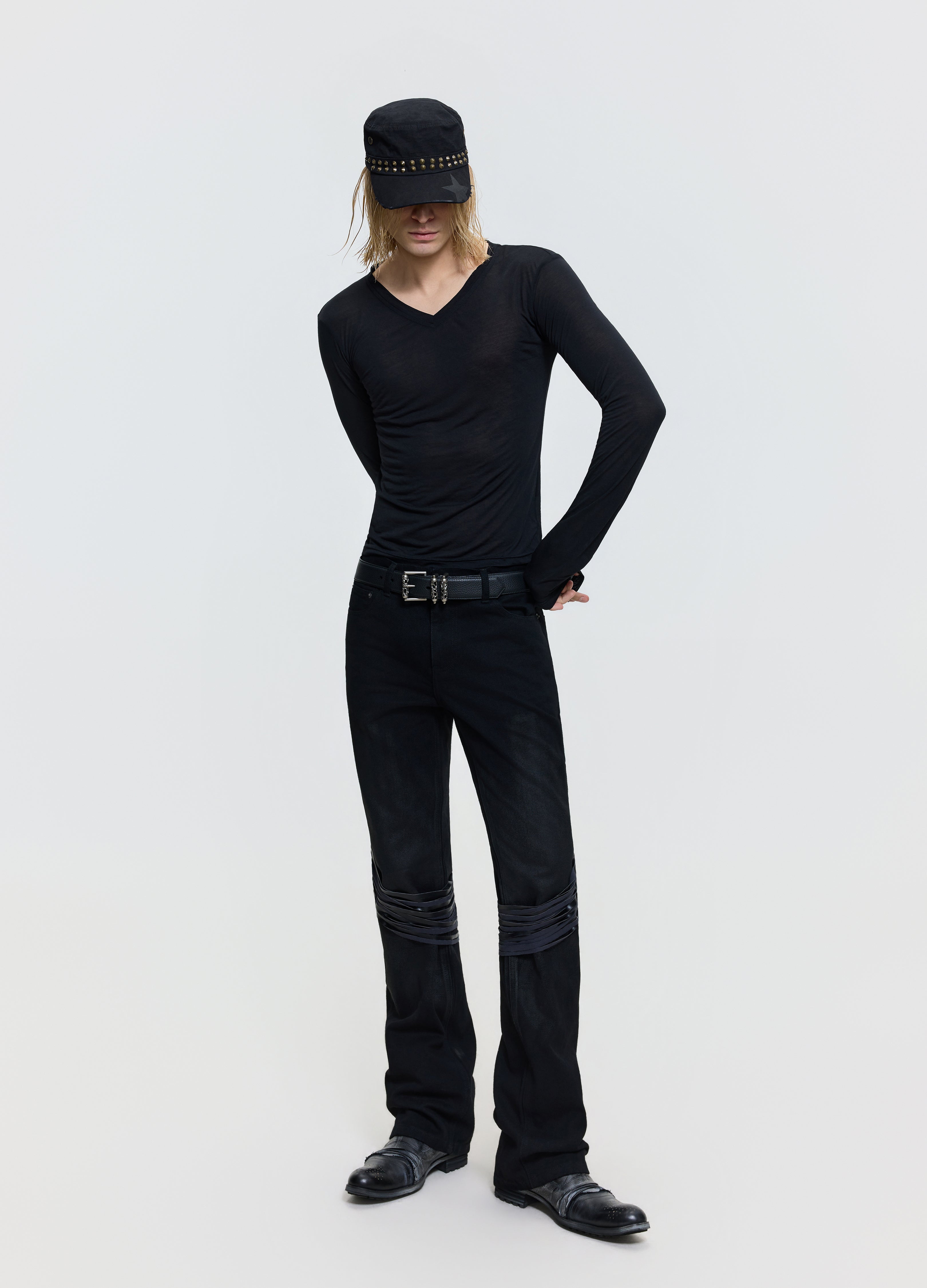 26FW SHEER V-NECK TEE