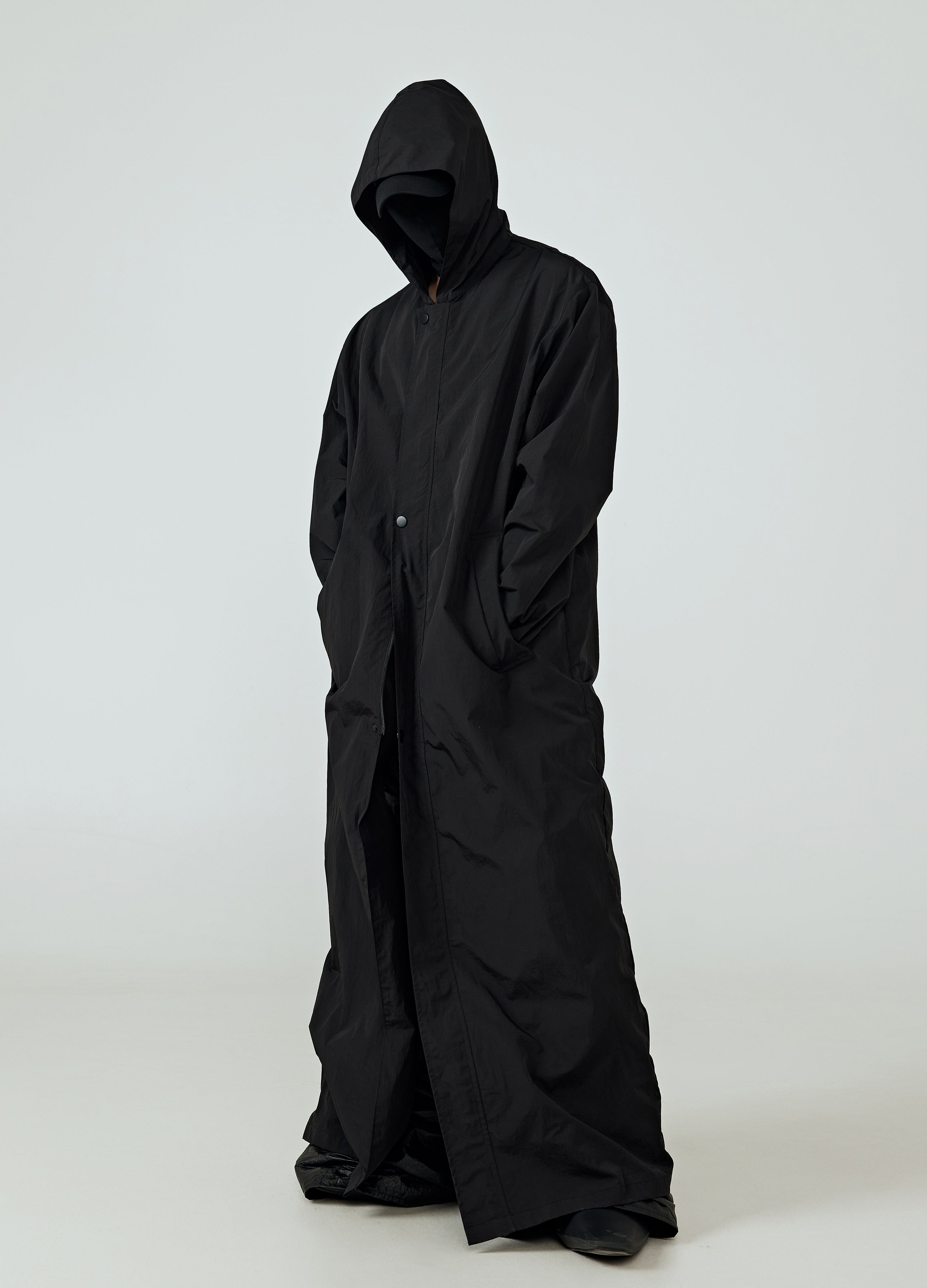 25SS DARK CASCADE HOODED TRENCH