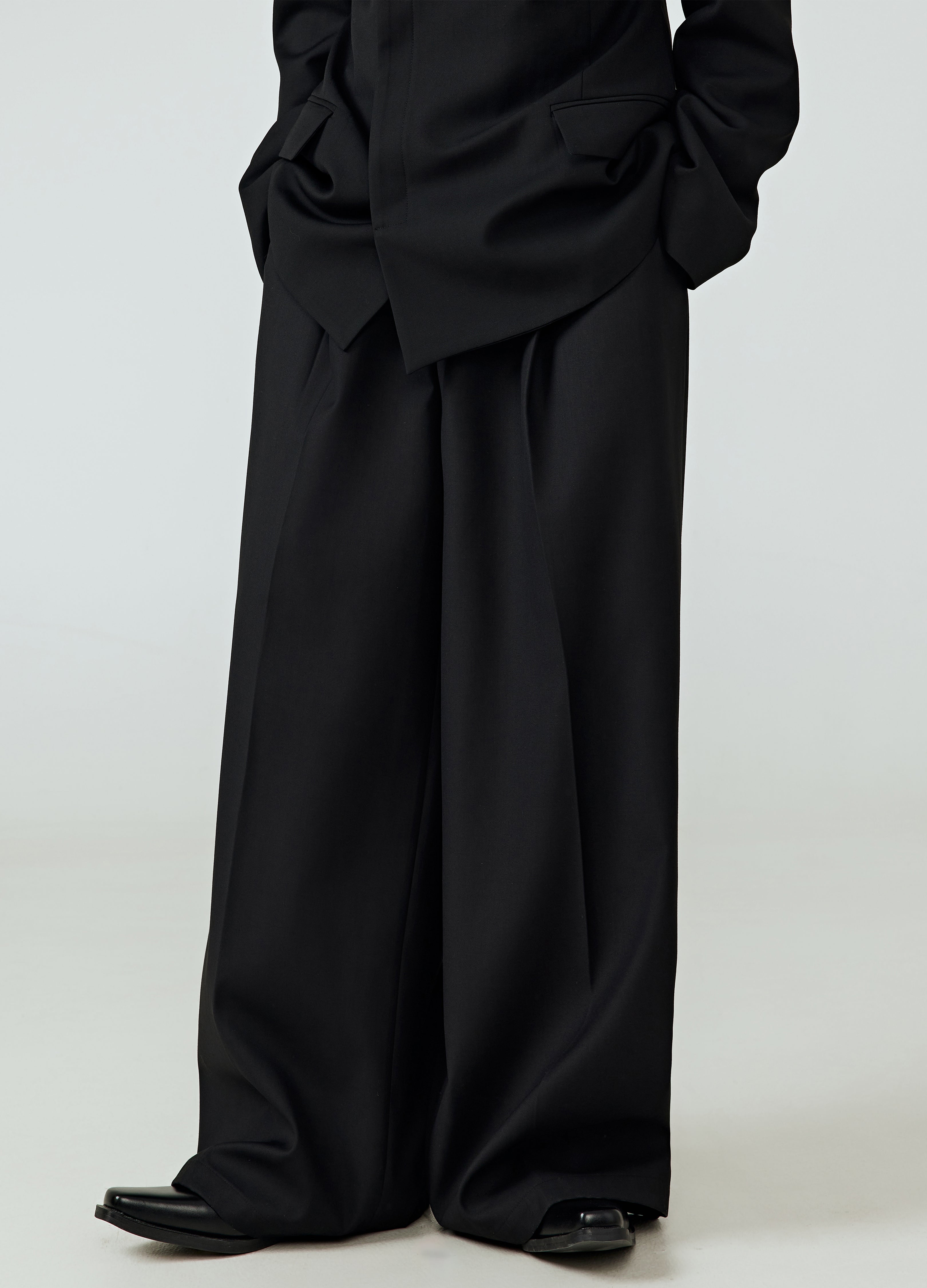 25SS DRAPED VOID WIDE-LEG TROUSERS