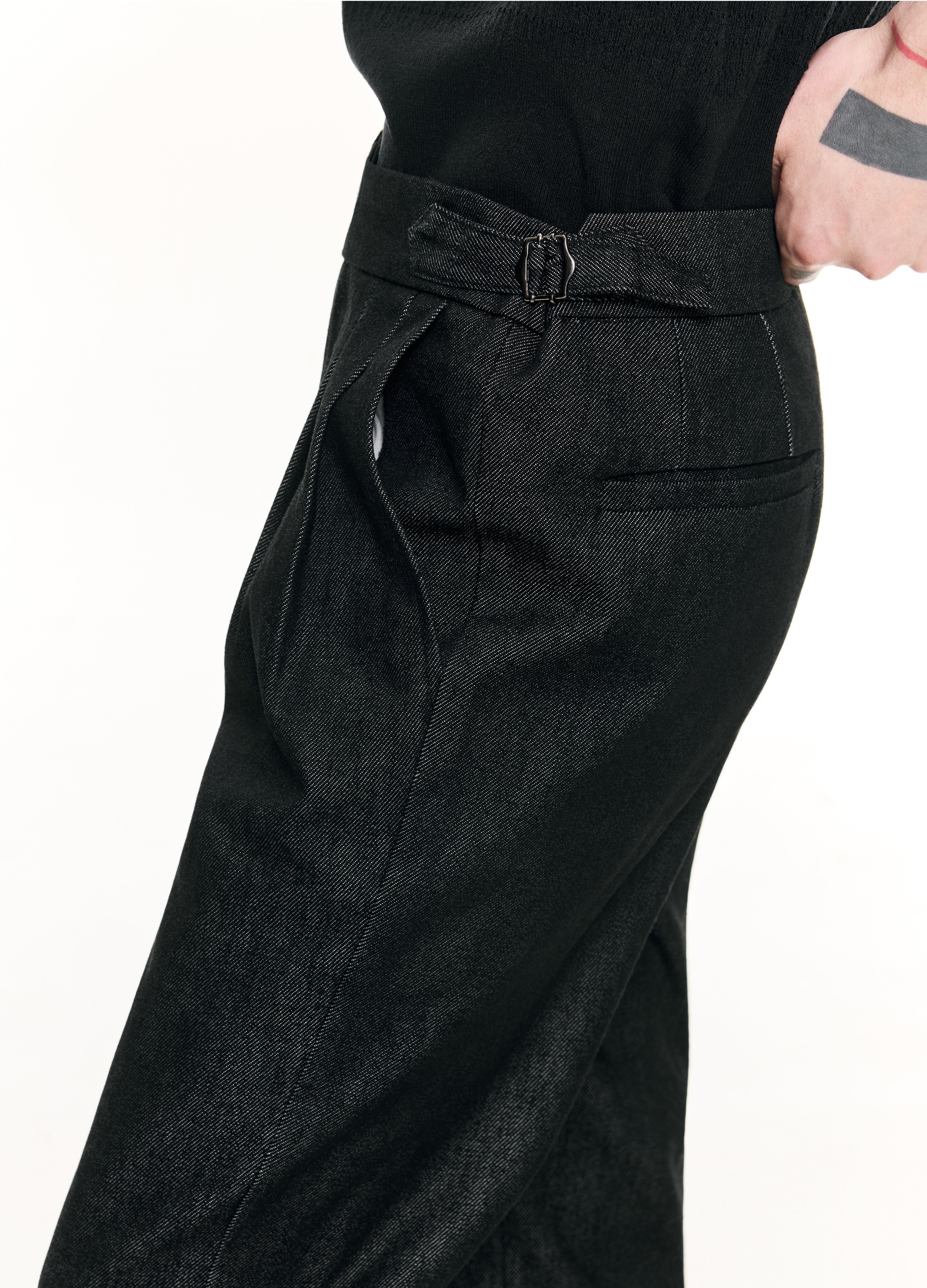 26SS NAPLES PLEATED RAW TROUSERS