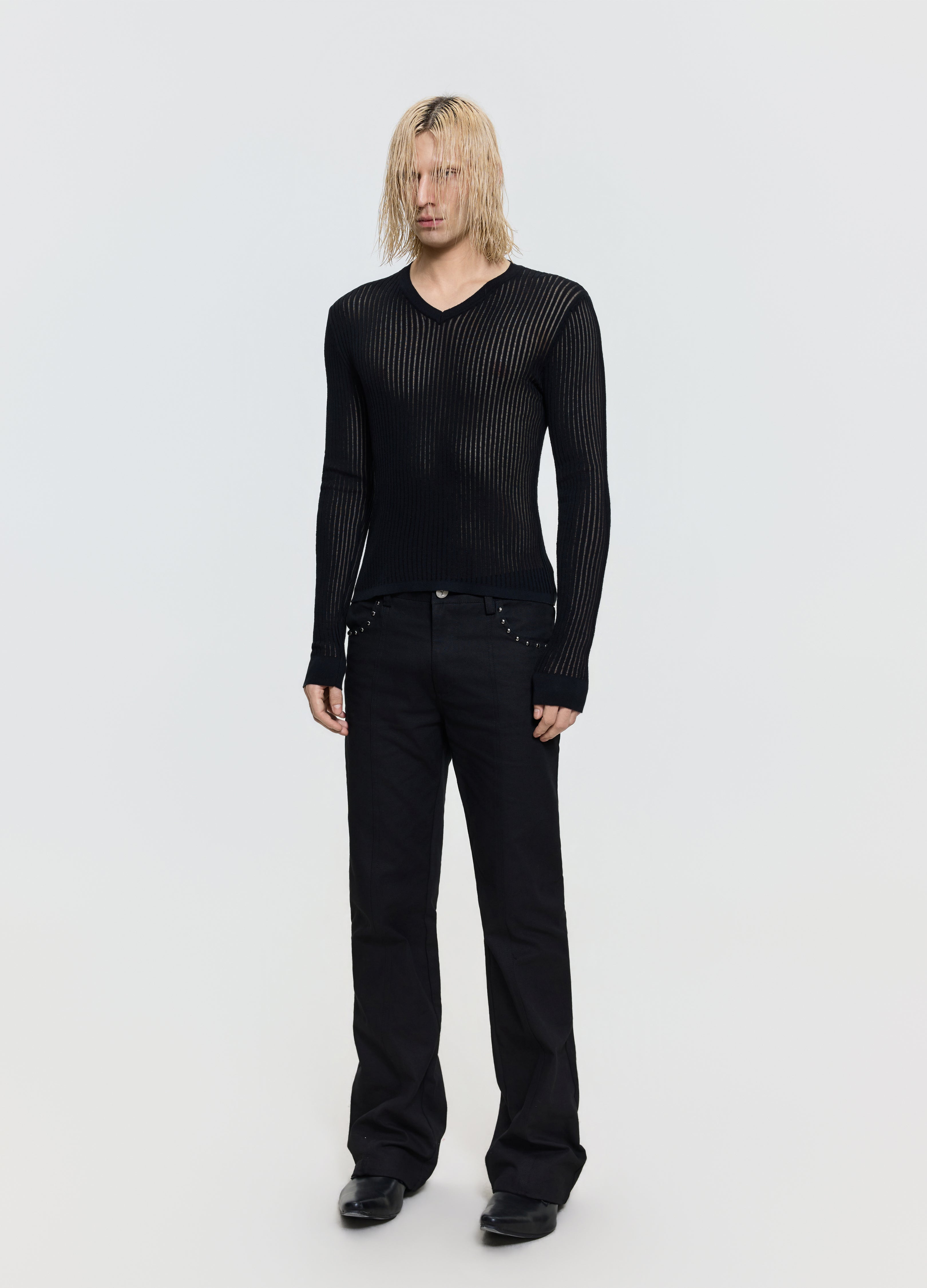 26FW SHEER V-NECK KNIT