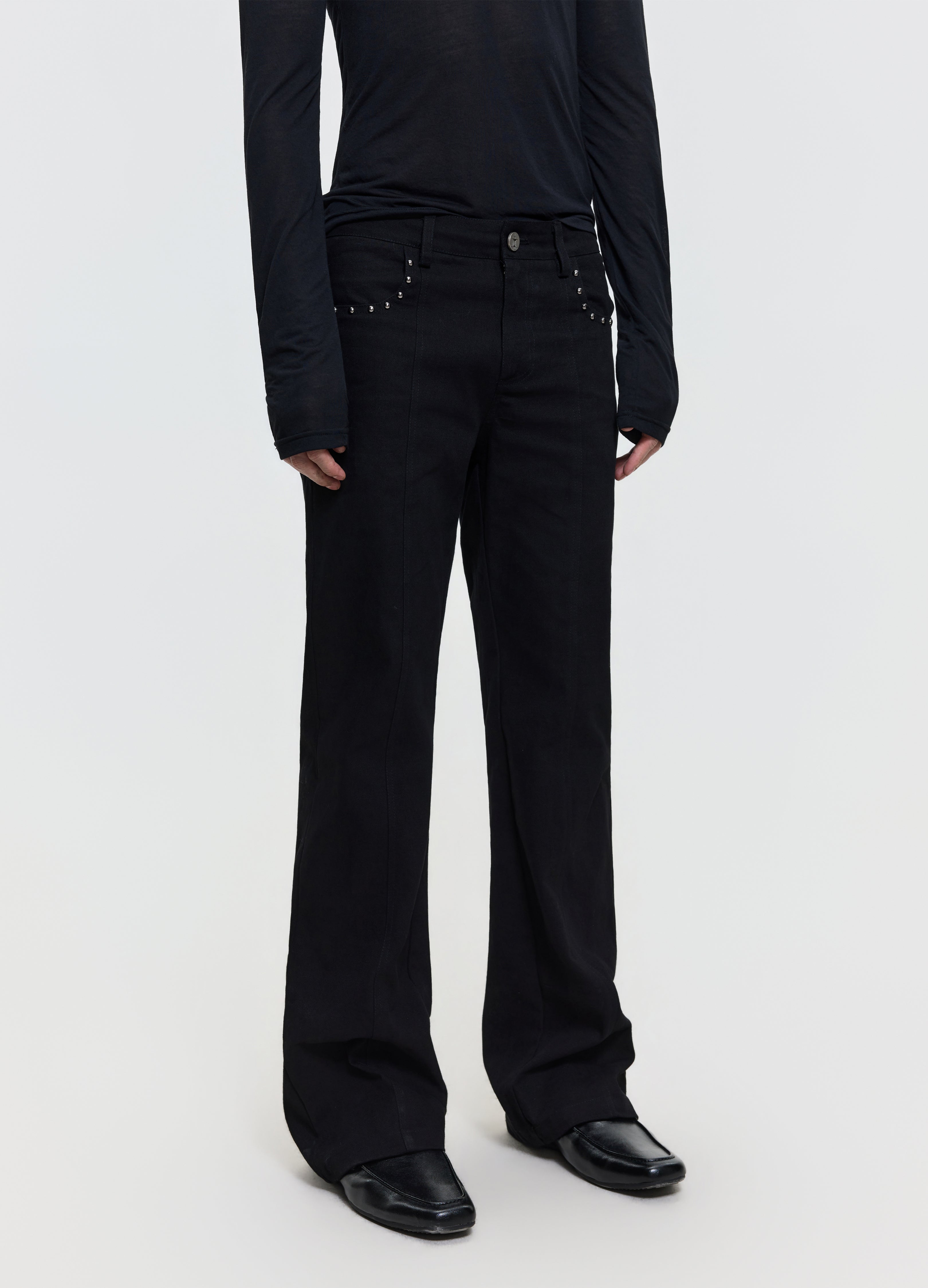 26FW STUDDED PANEL DENIM