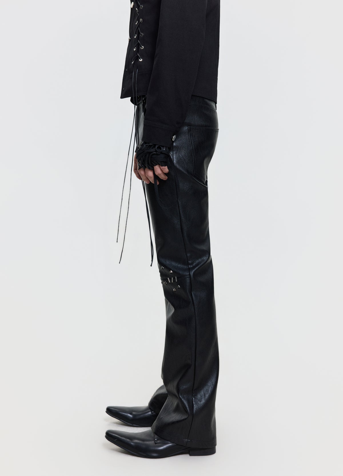 FRKM SCD 26FW black studded leather-look pants — product view 4