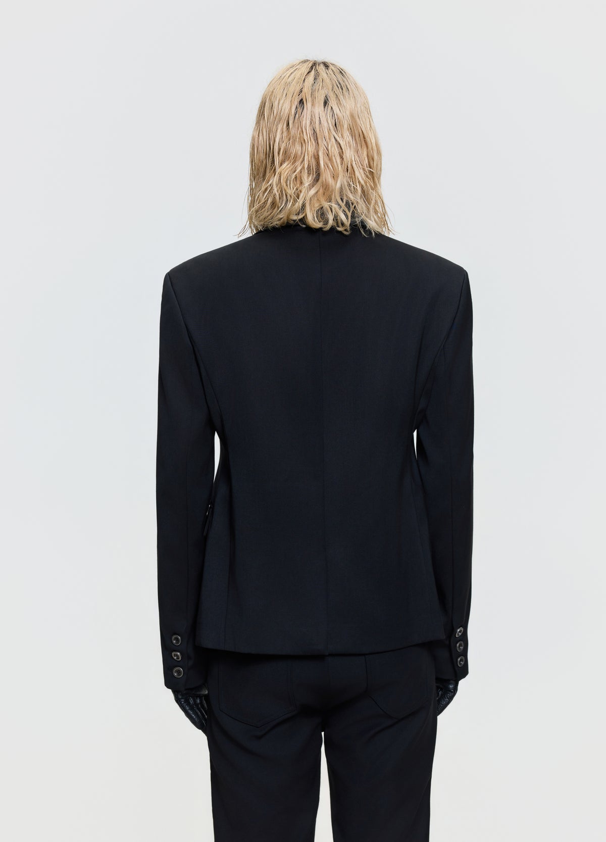 FRKM SCD 26FW black contrast peak-lapel blazer — product view 10