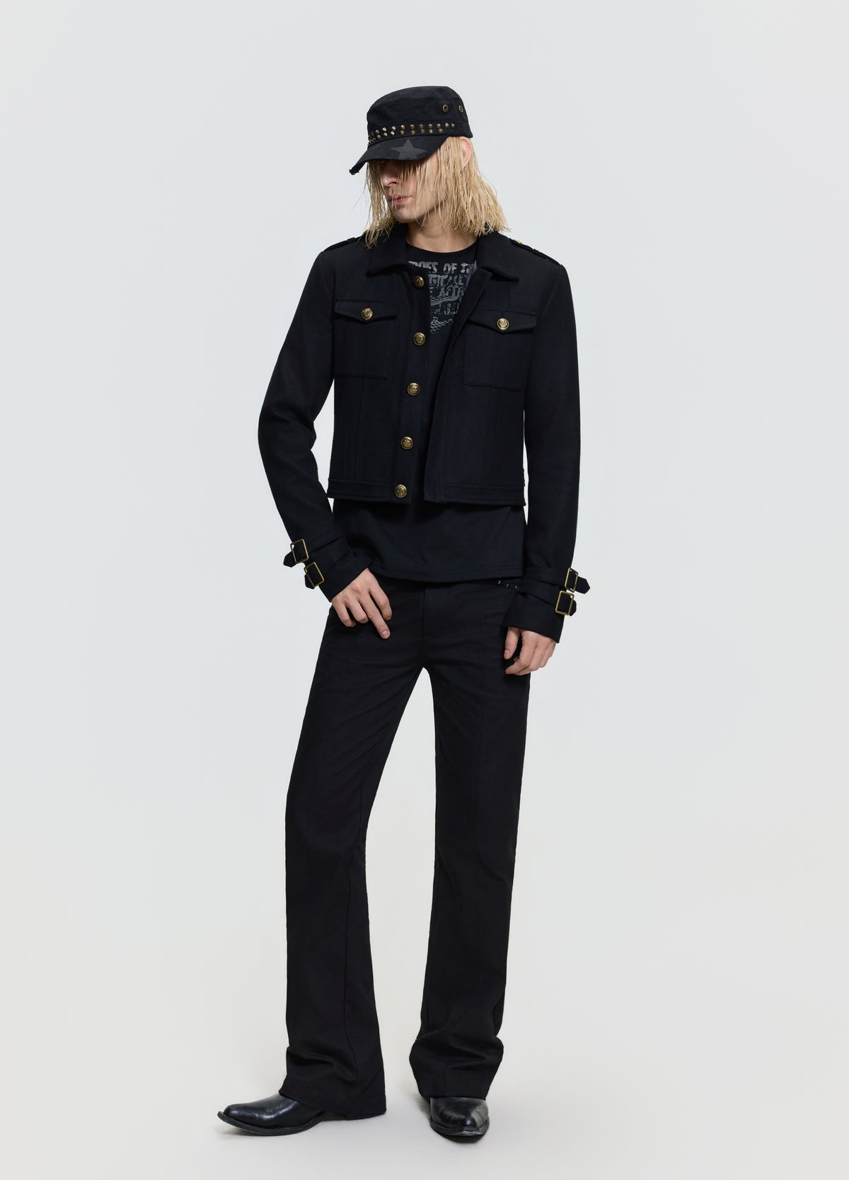FRKM SCD 26FW black epaulet button jacket — product view 5