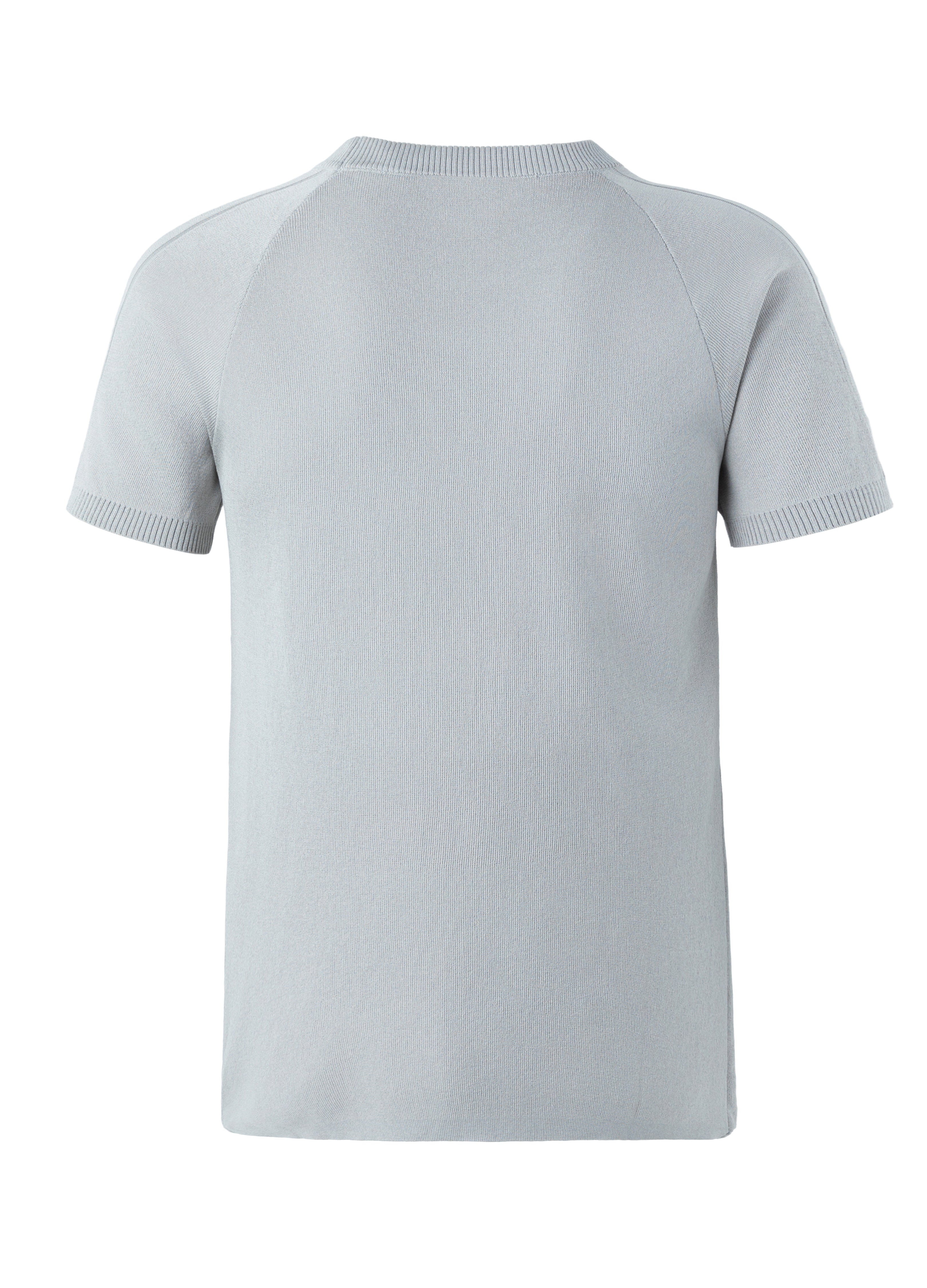 26SS GREY KNIT SHORT SLEEVE SLIM TEE