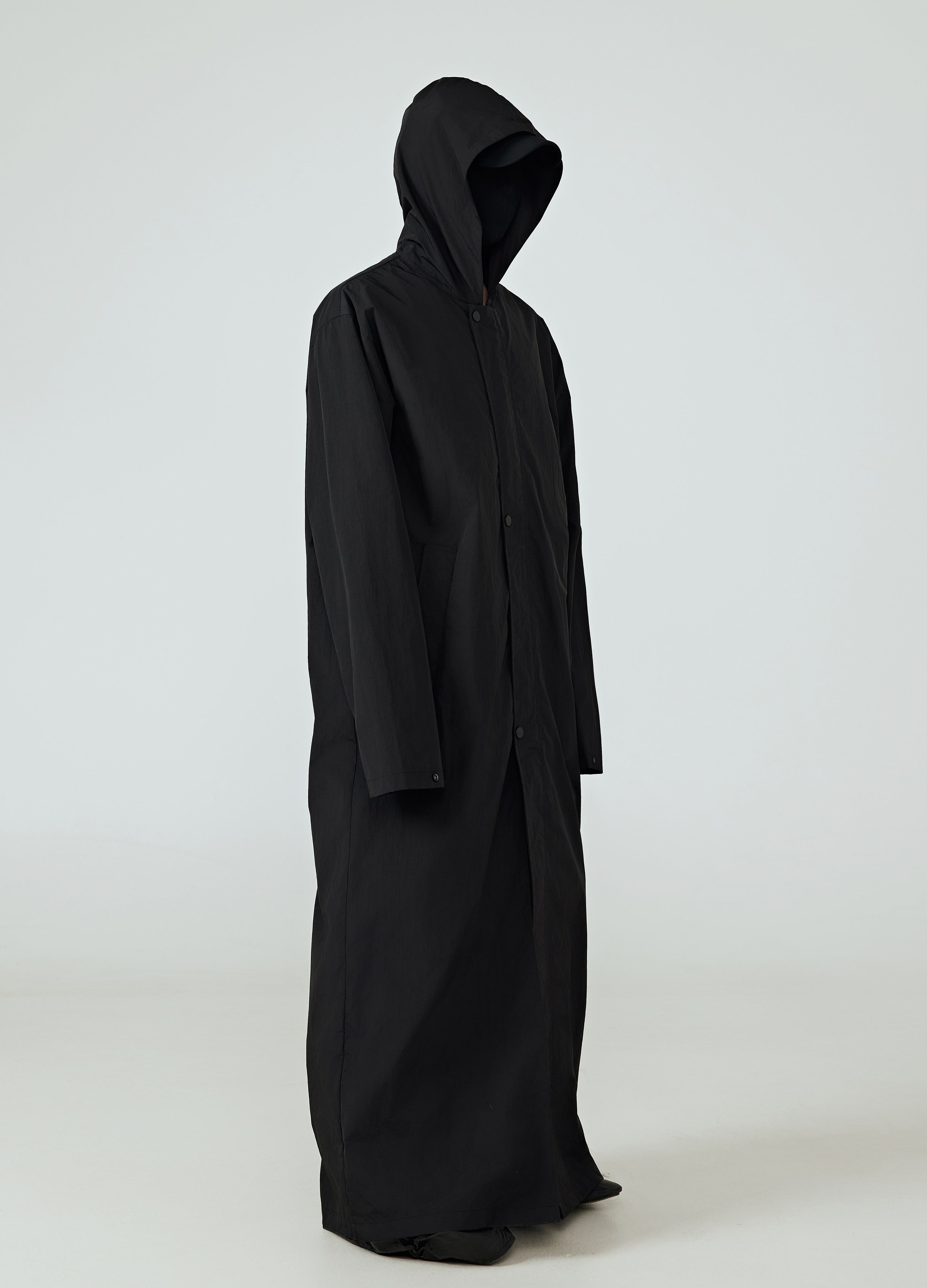 25SS DARK CASCADE HOODED TRENCH