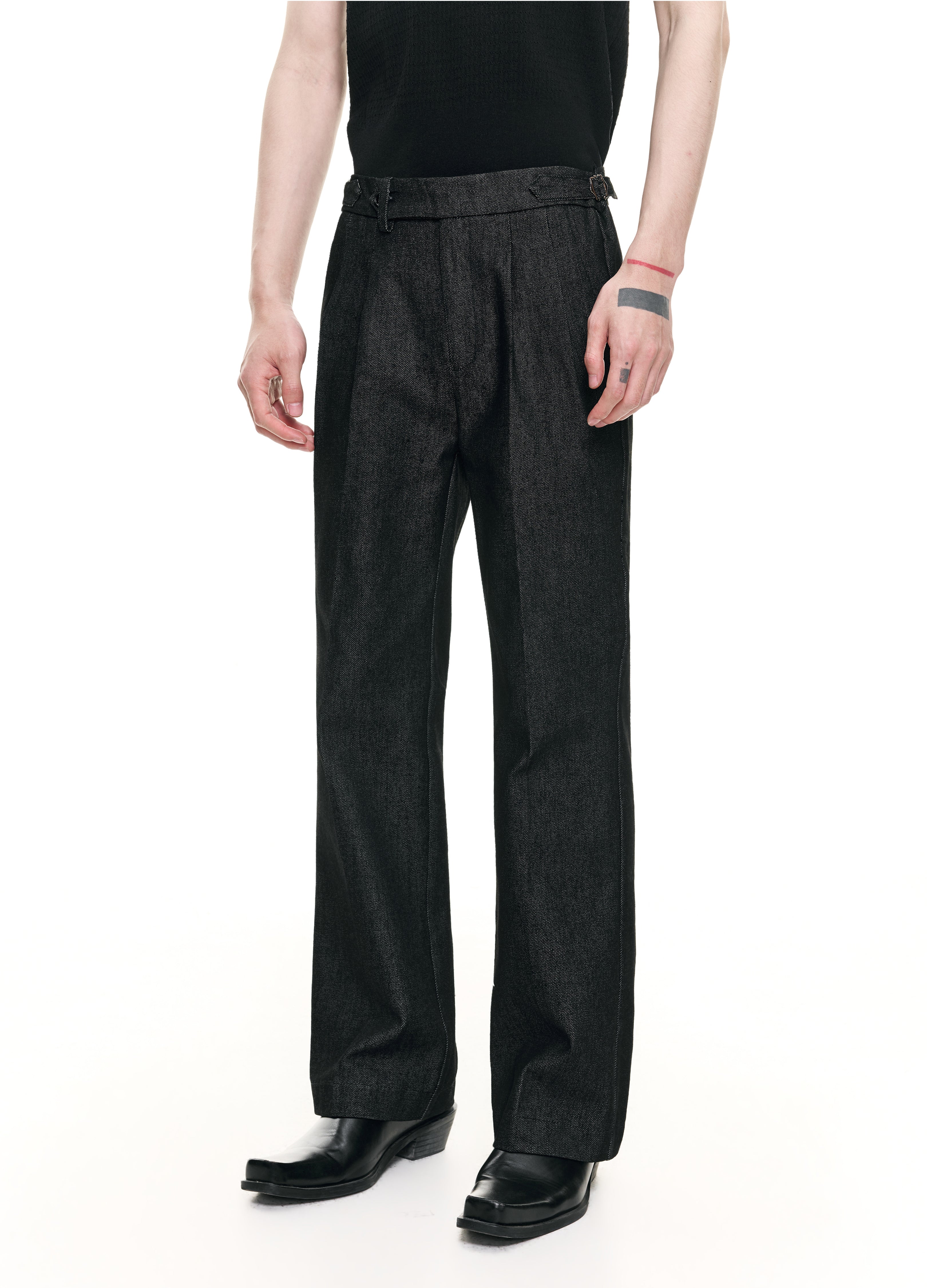 26SS NAPLES PLEATED RAW TROUSERS