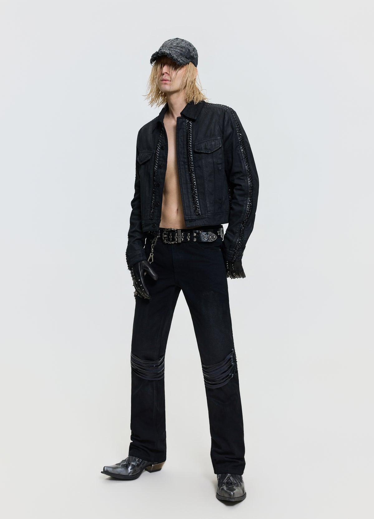 26FW LACE-UP WAXED DENIM