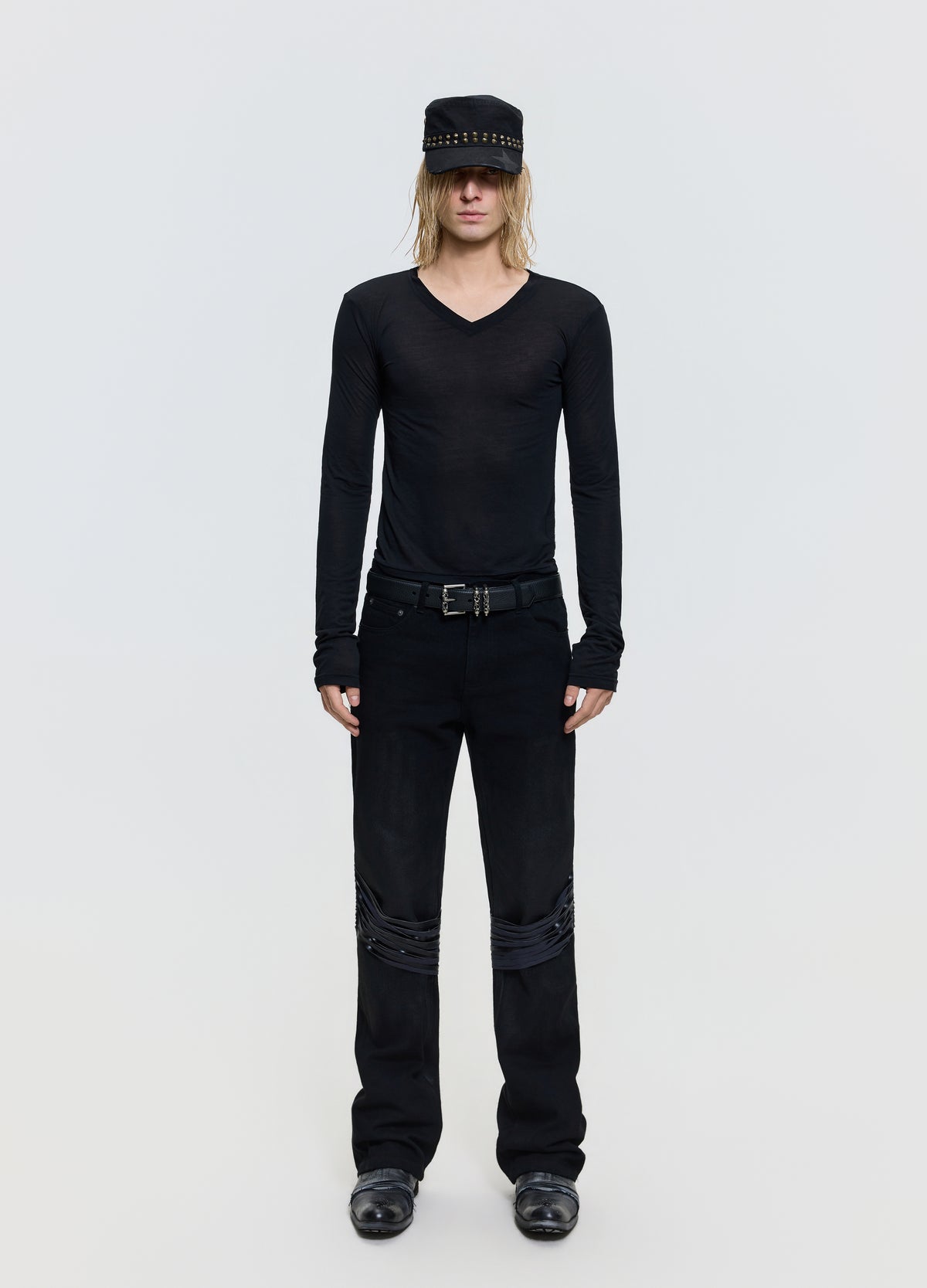 26FW SHEER V-NECK TEE