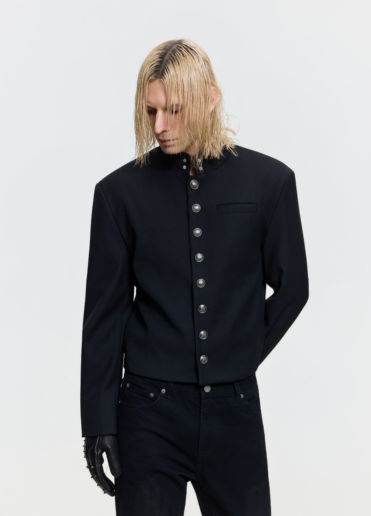 FRKM SCD 26FW oriental metal-button black jacket — product view 8