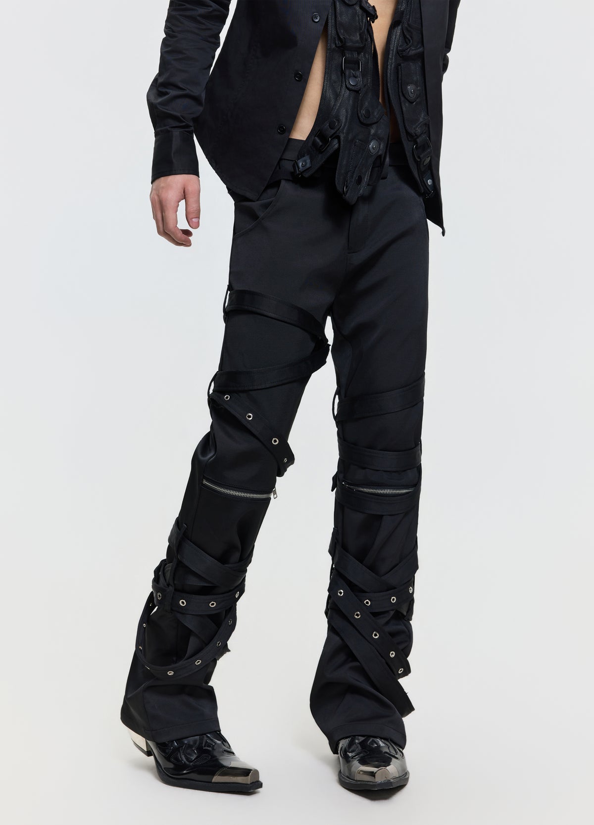 26FW PUNK STRAP FLARE PANTS