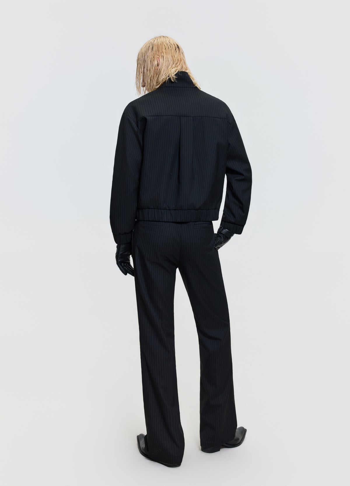 FRKM SCD 26FW black stripe Harrington zip jacket — product view 4