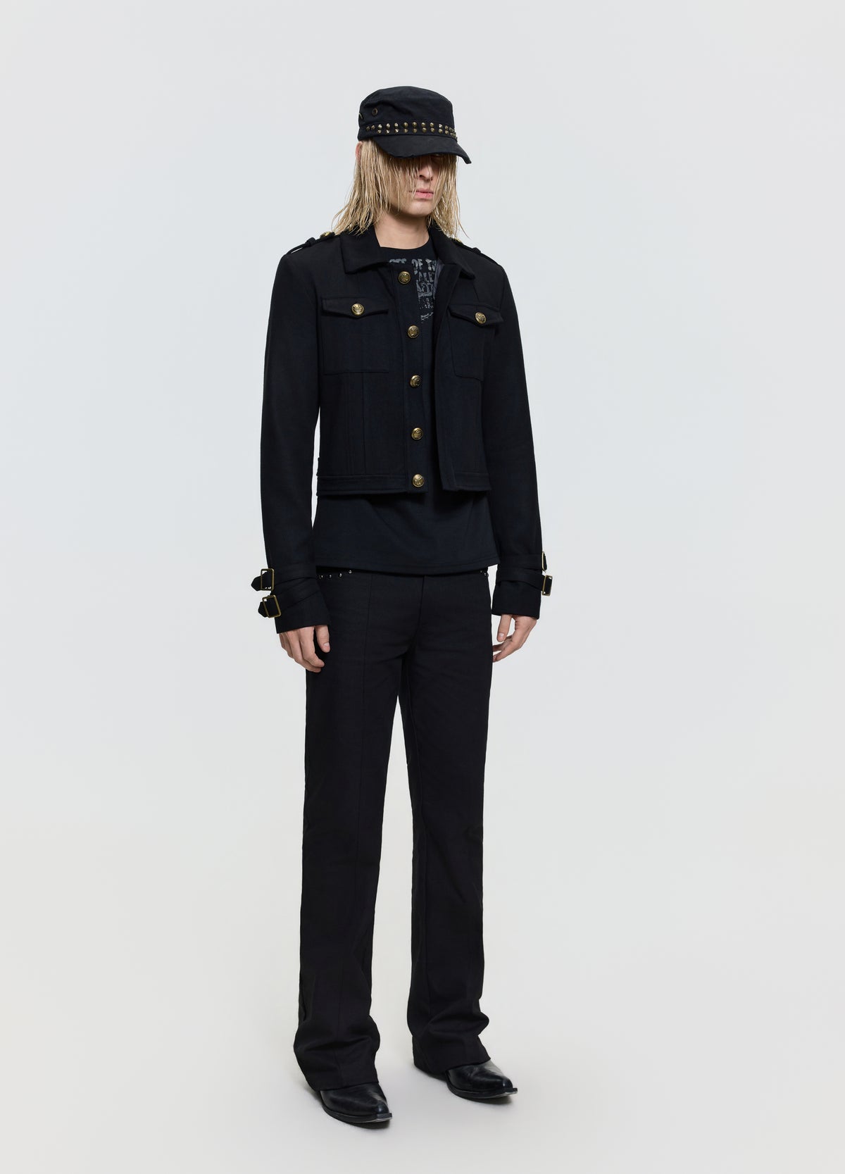 FRKM SCD 26FW black epaulet button jacket — product view 6