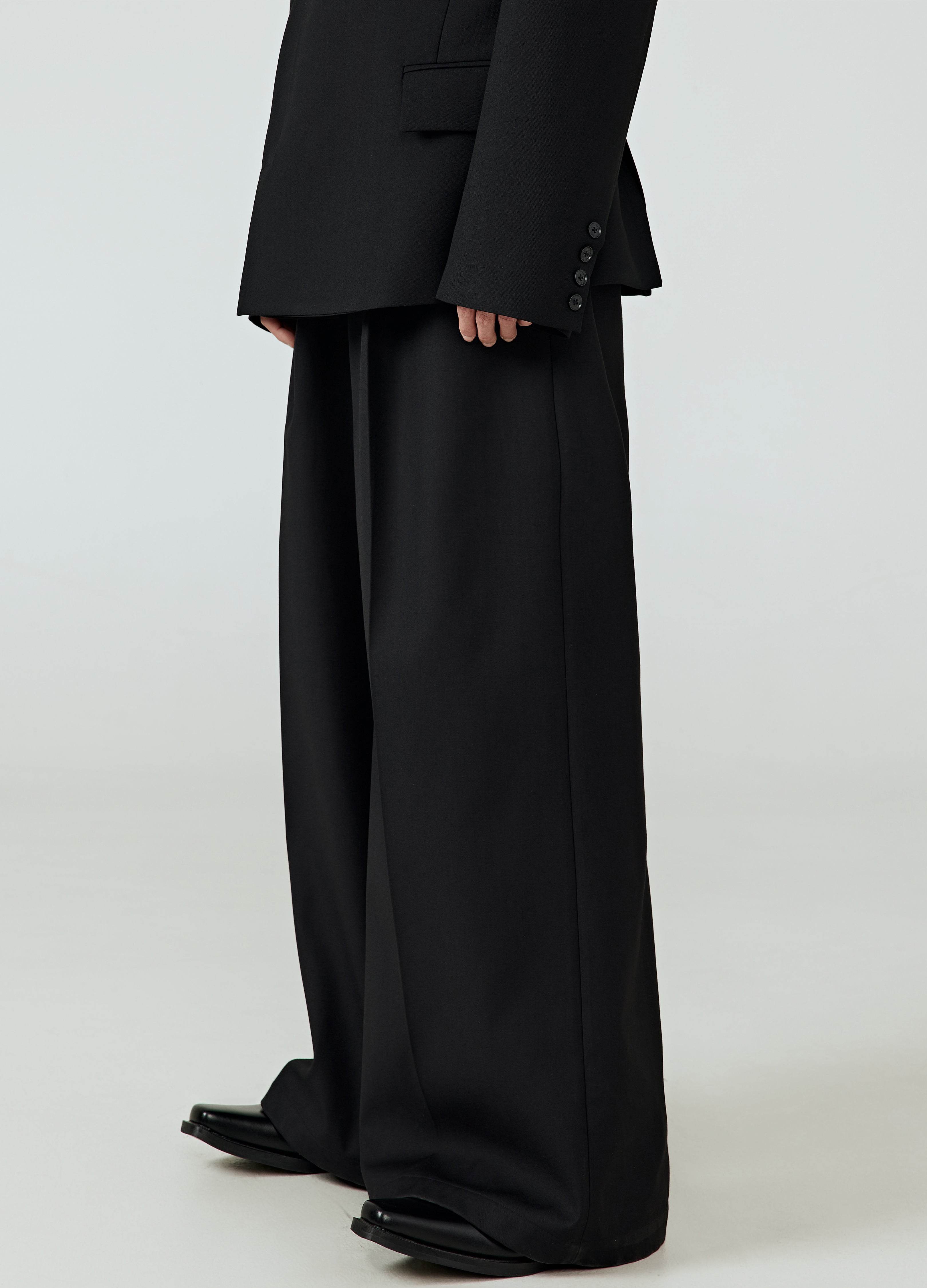 25SS DRAPED VOID WIDE-LEG TROUSERS