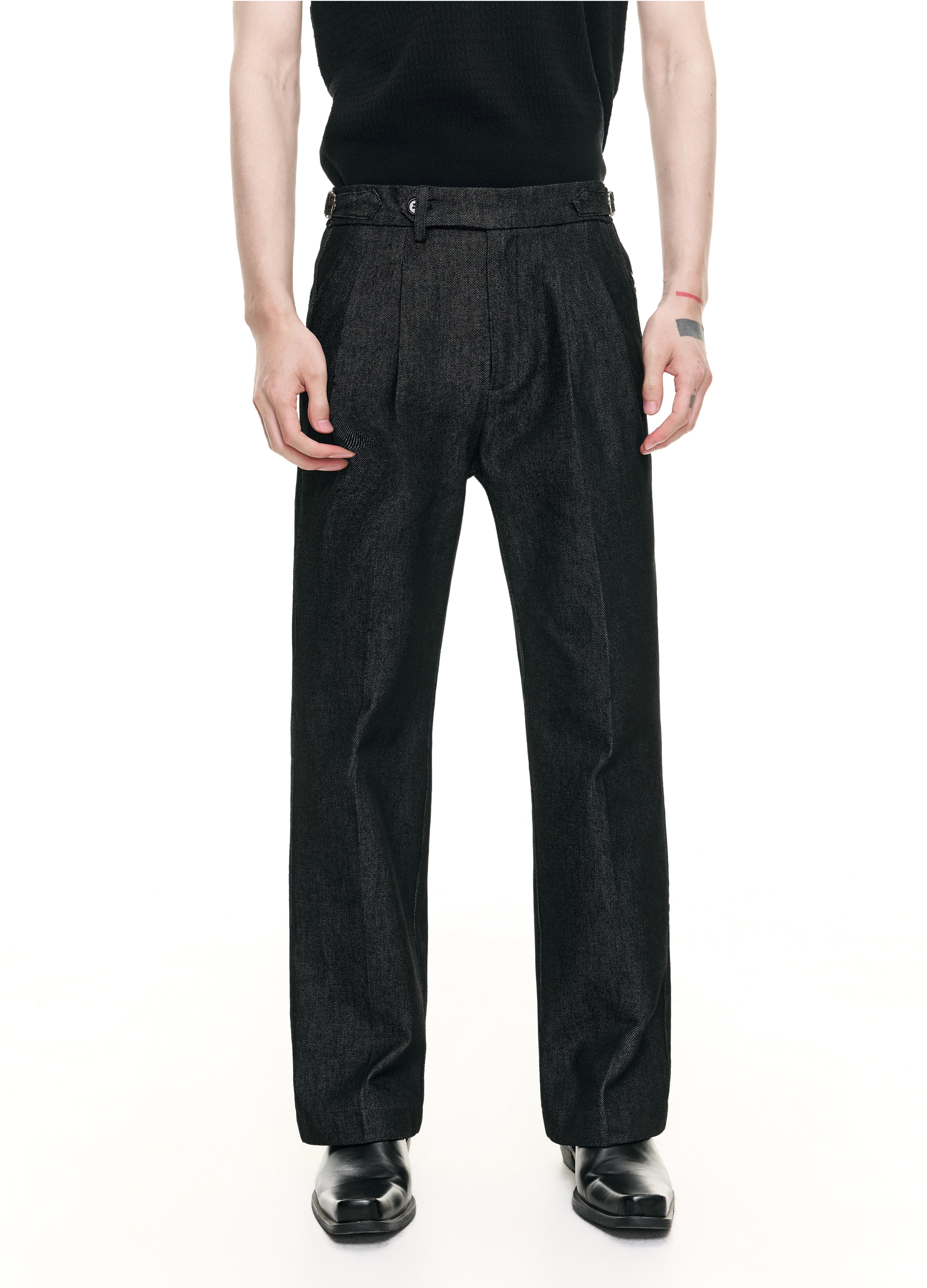 26SS NAPLES PLEATED RAW TROUSERS