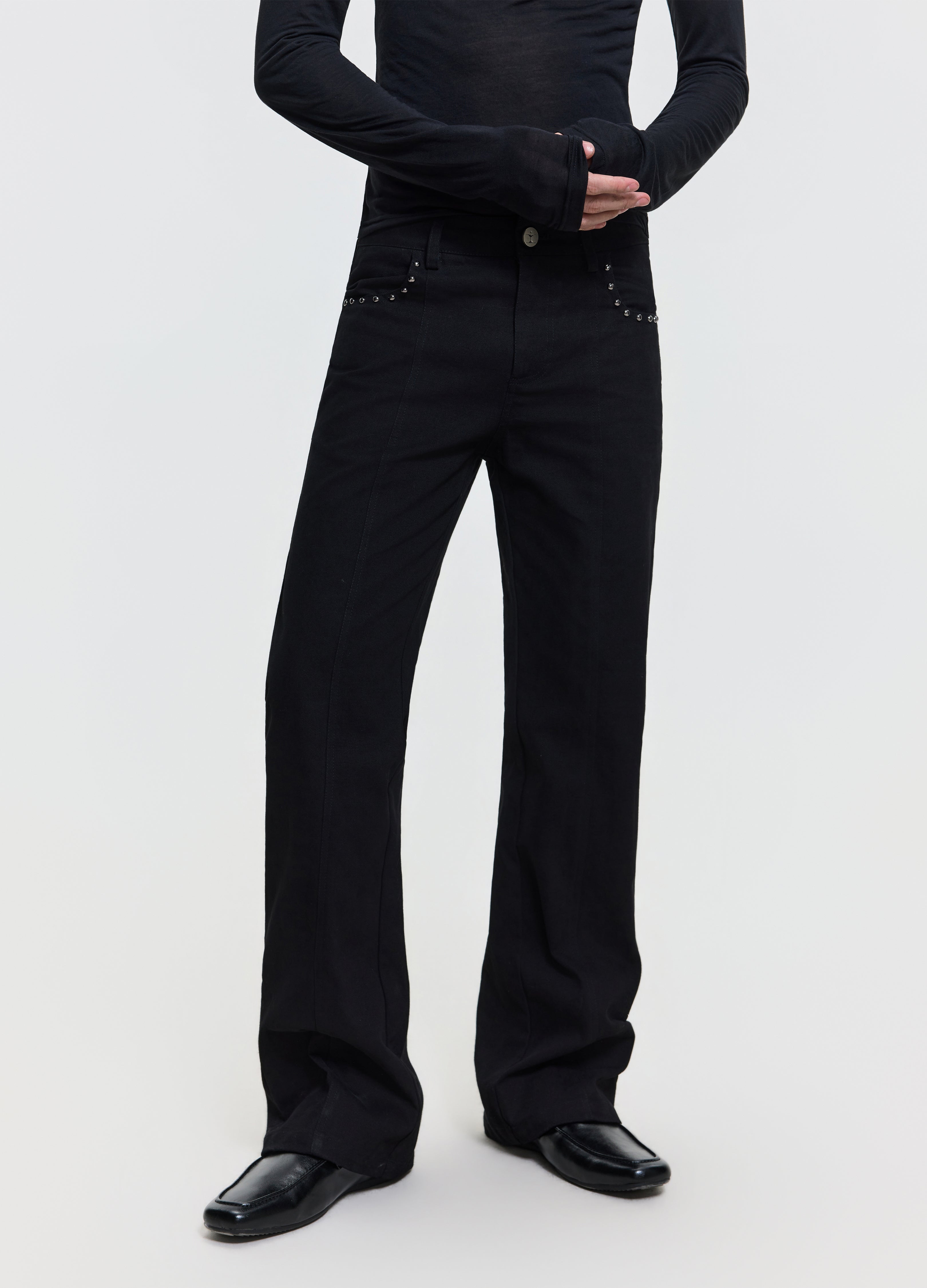 26FW STUDDED PANEL DENIM