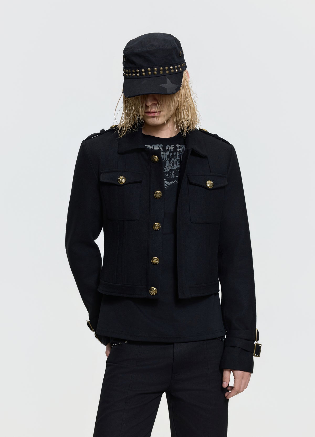 FRKM SCD 26FW black epaulet button jacket — product view 8