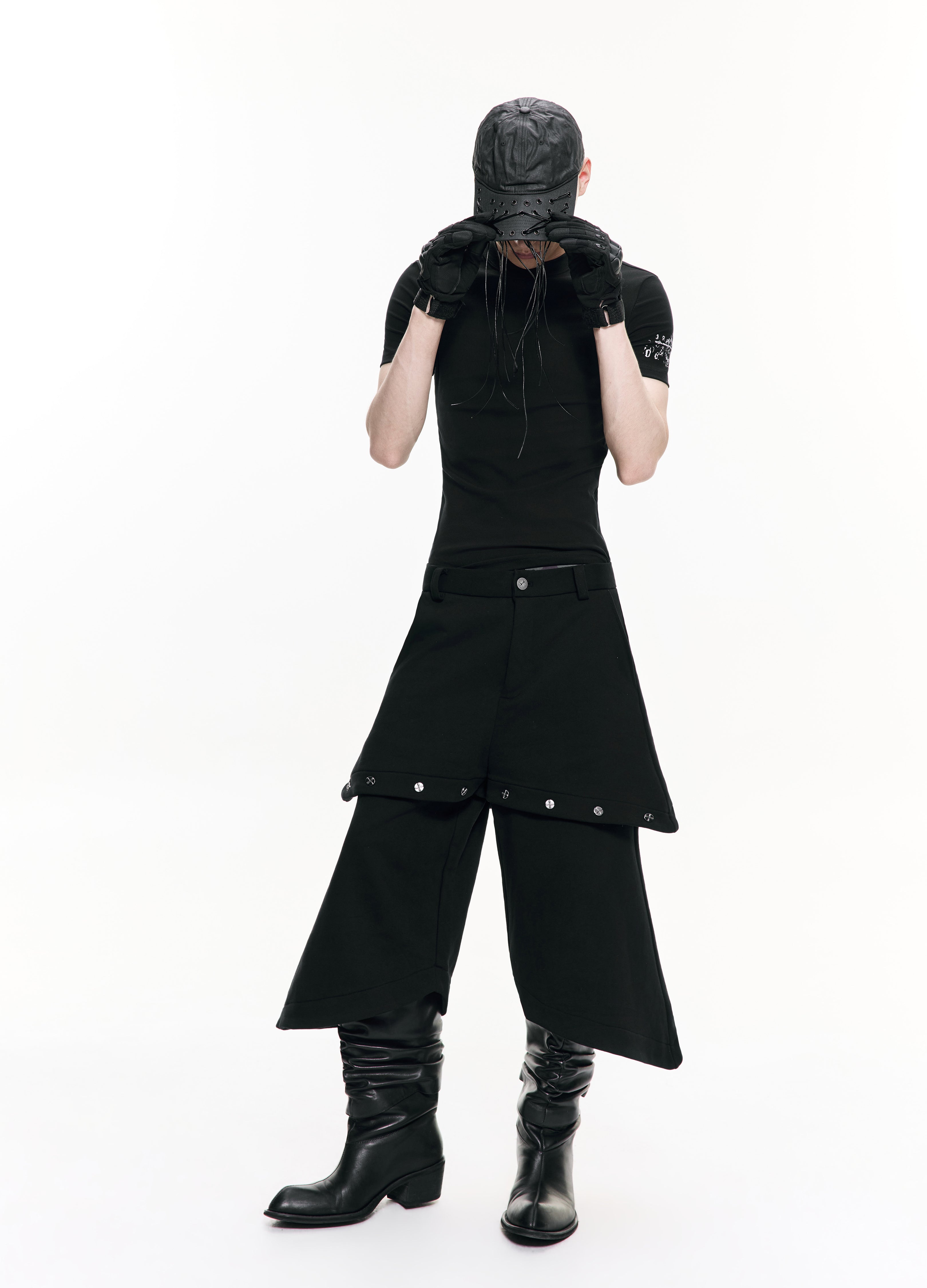 26SS CROSS BUCKLE CROP PANTS