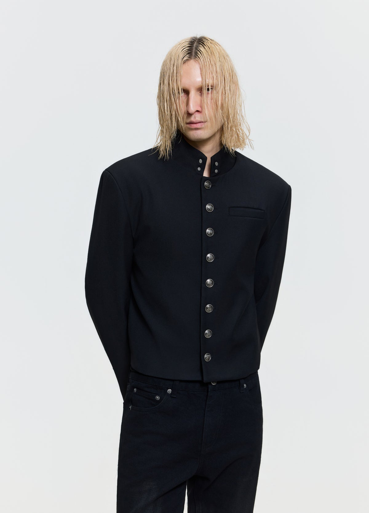 FRKM SCD 26FW oriental metal-button black jacket — product view 9