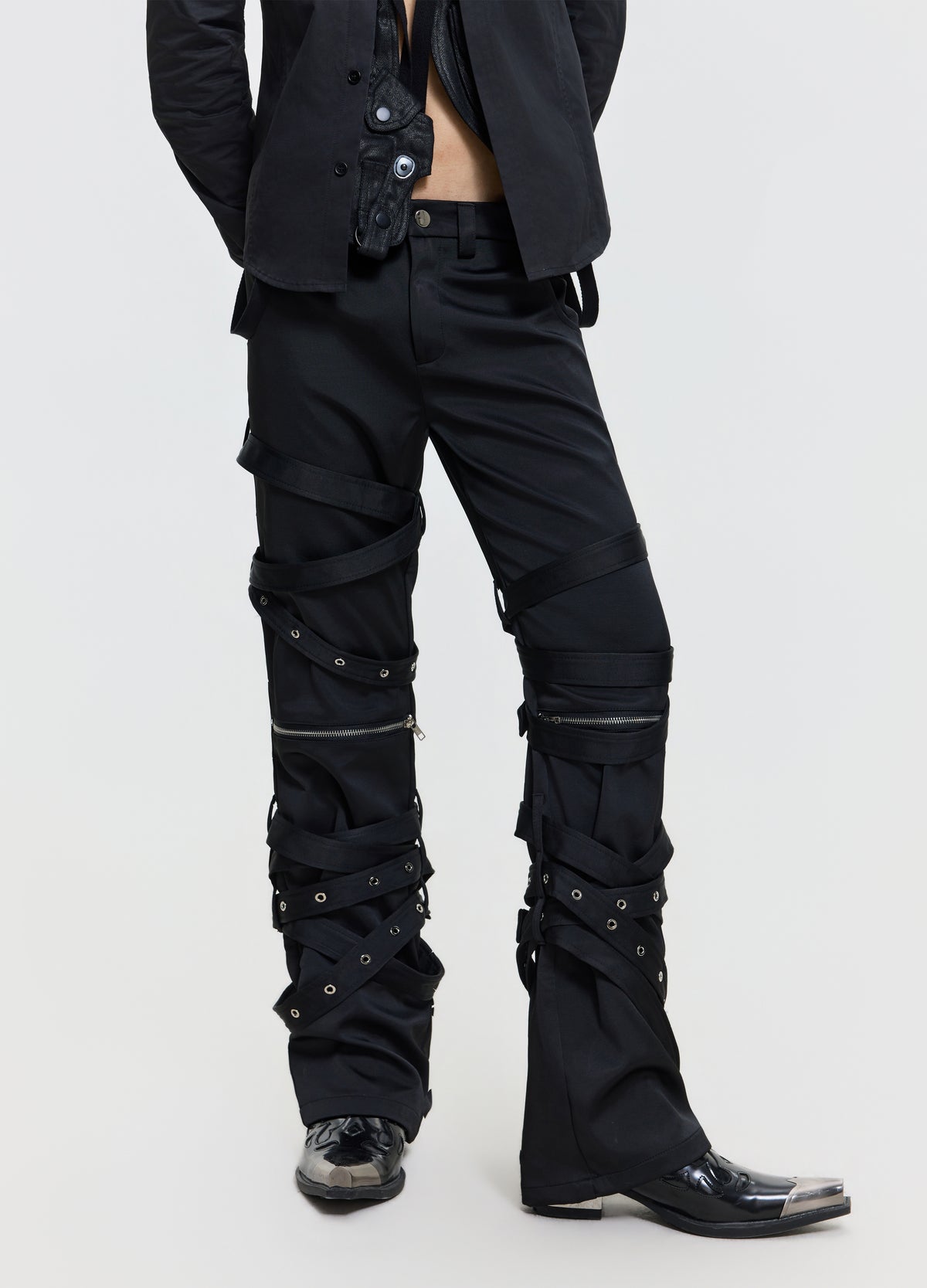 26FW PUNK STRAP FLARE PANTS