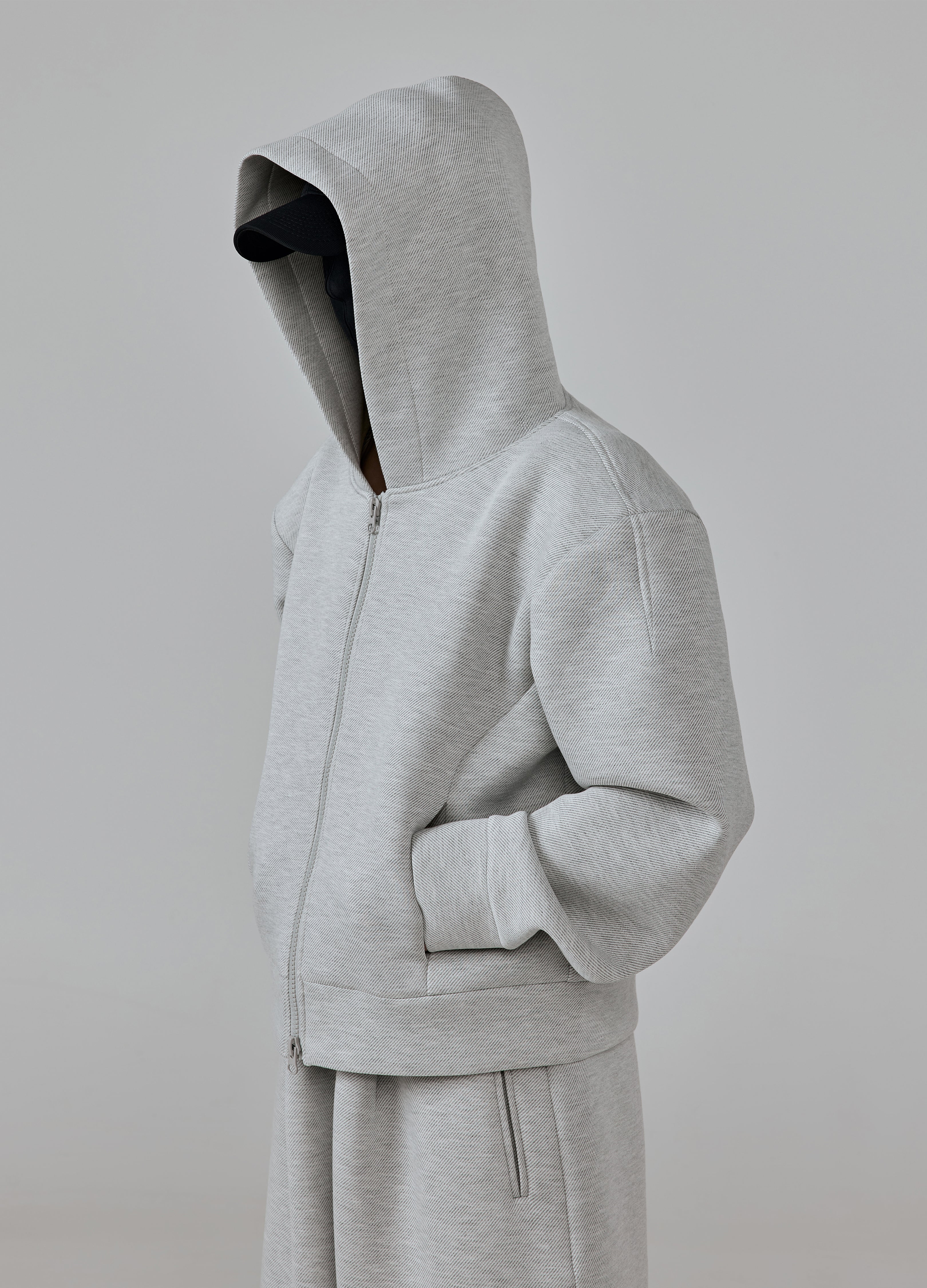 25SS GREY ZIP HOODIE