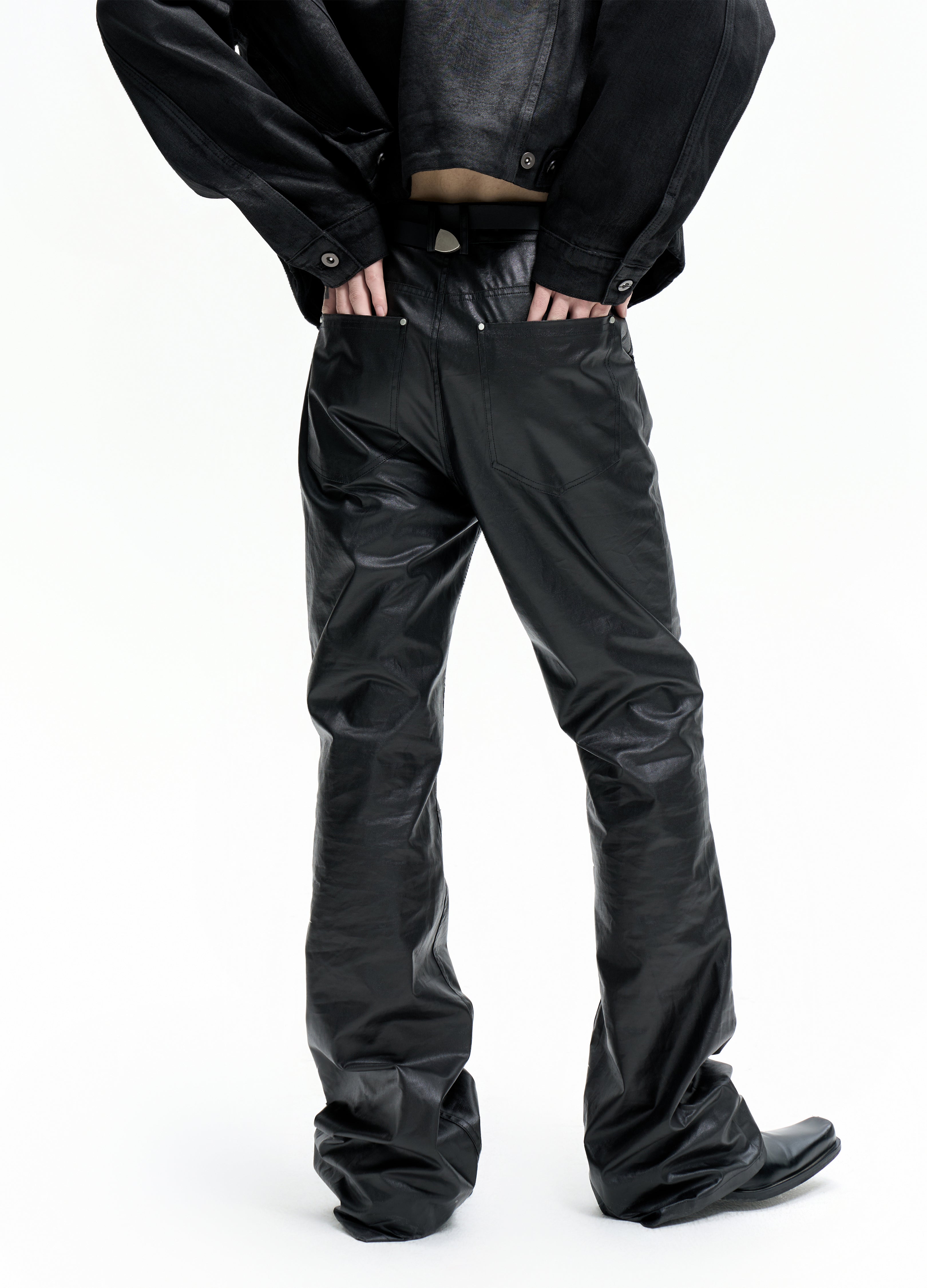 25FW WAXED SKINNY STACKED PANTS