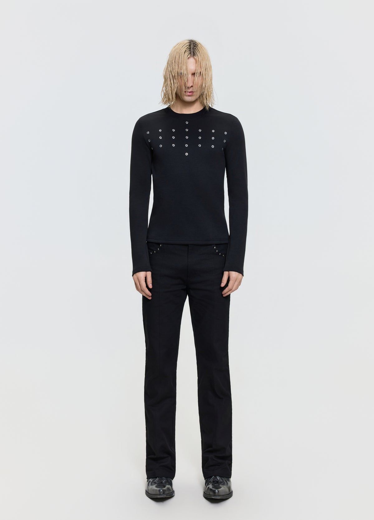 26FW EYELET CRYSTAL TEE