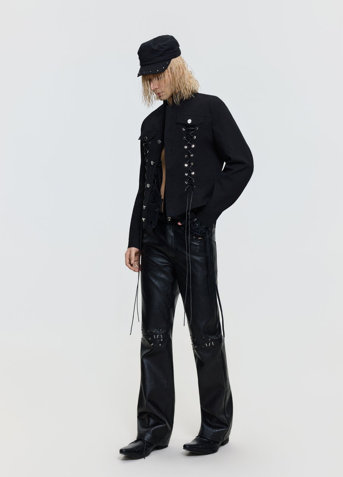 FRKM SCD 26FW corset stand-collar black jacket — product view 2