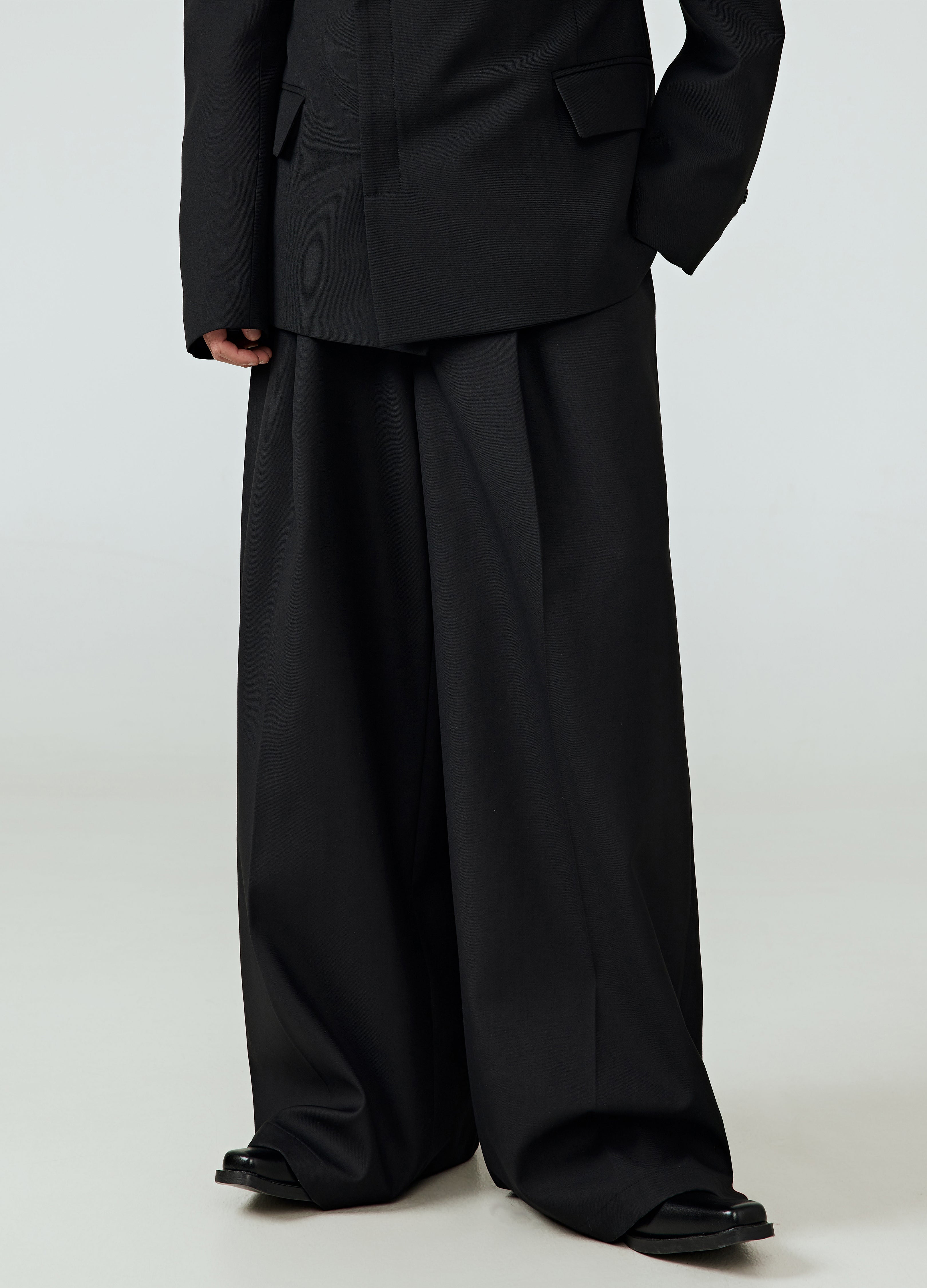 25SS DRAPED VOID WIDE-LEG TROUSERS