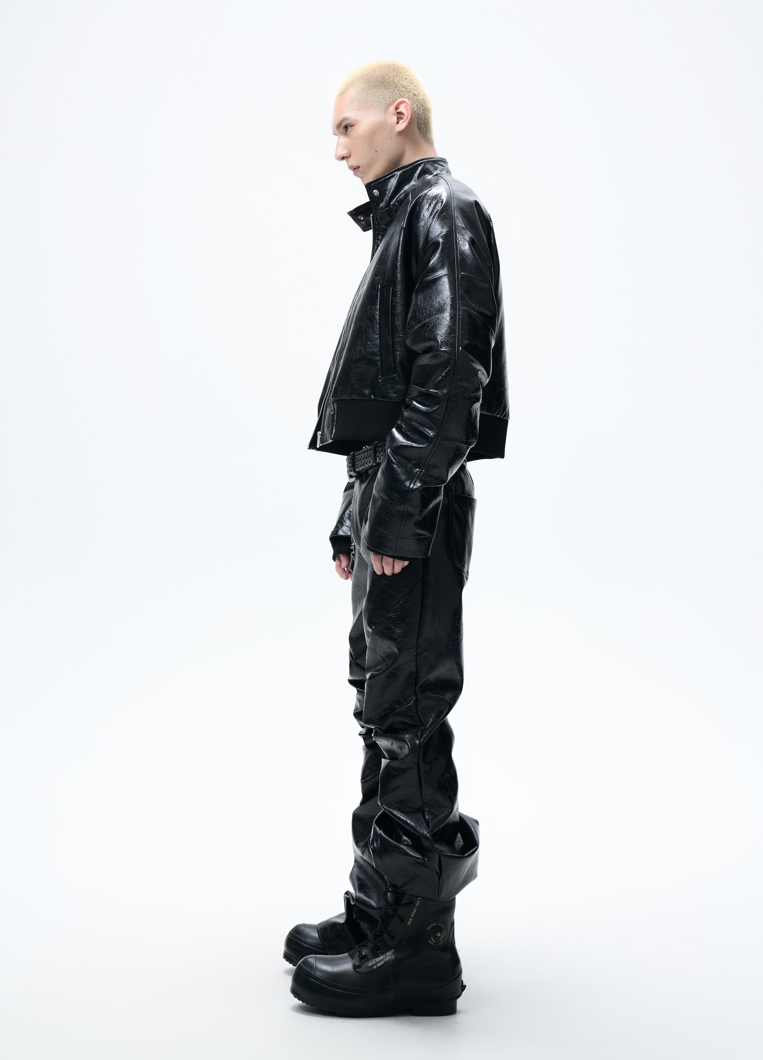 GIACCA IMBOTTITA IN PELLE PLISSETTATA 25FW