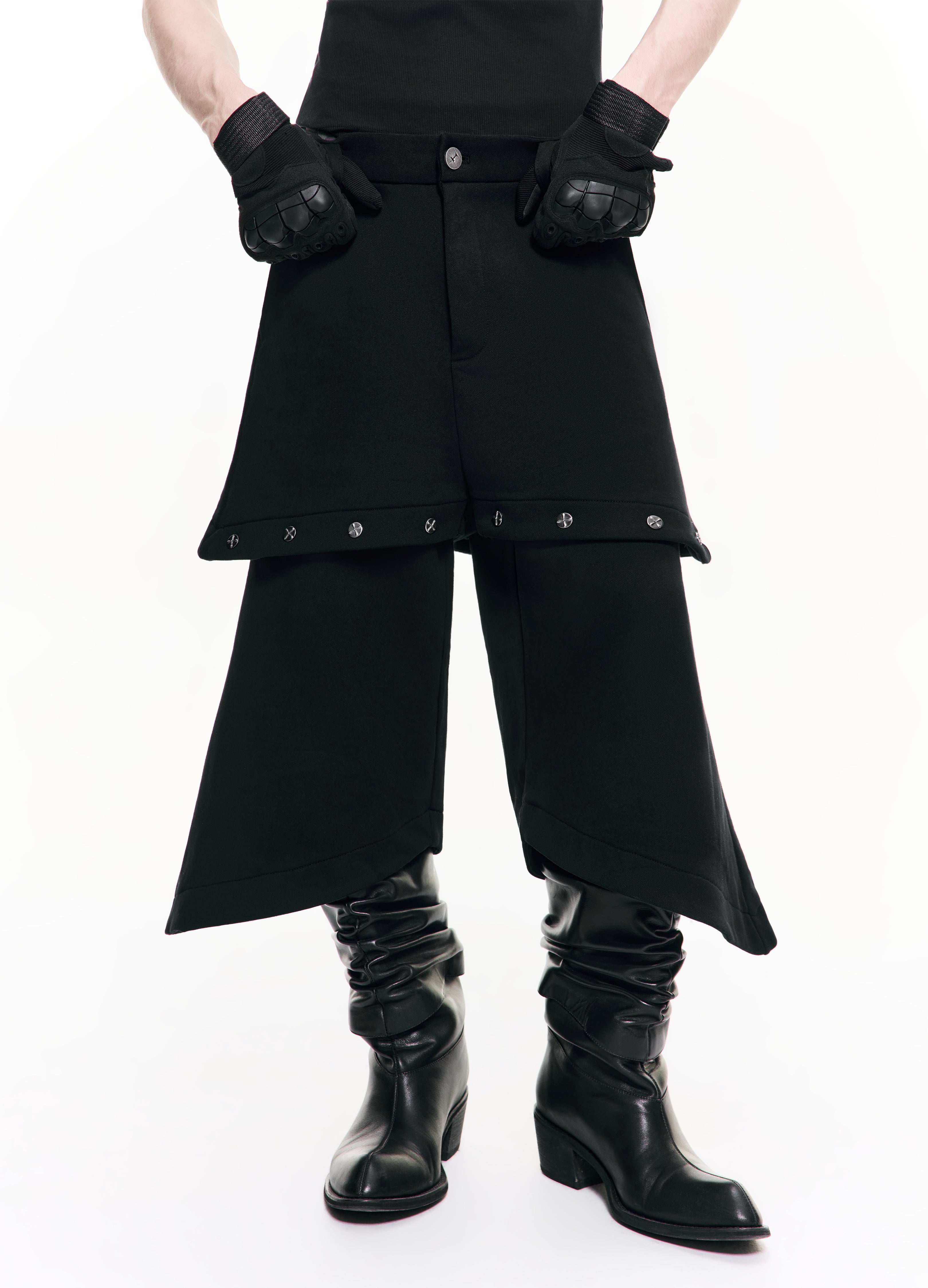 26SS CROSS BUCKLE CROP PANTS