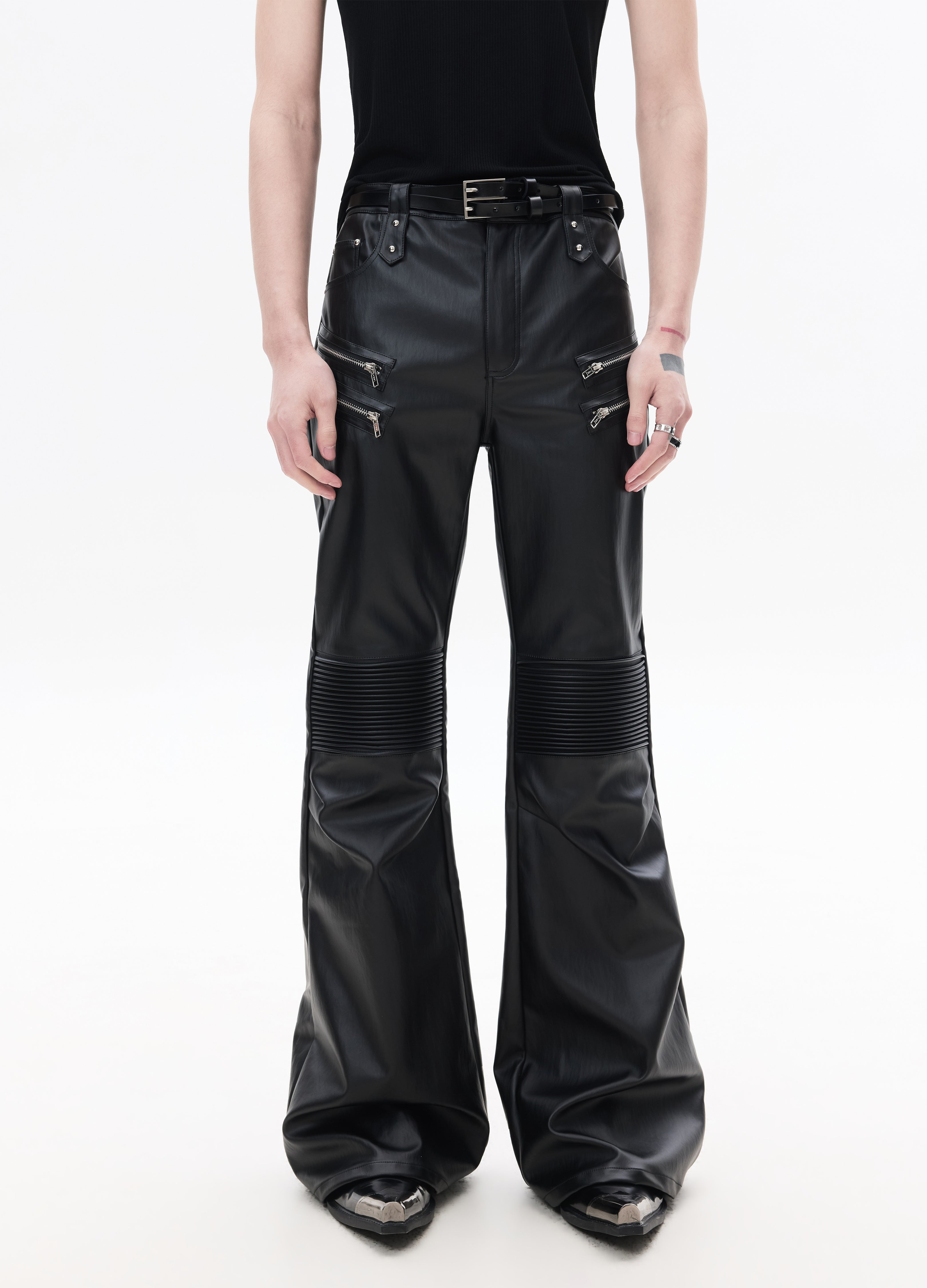 26SS MULTI-ZIP BIKER LEATHER PANTS