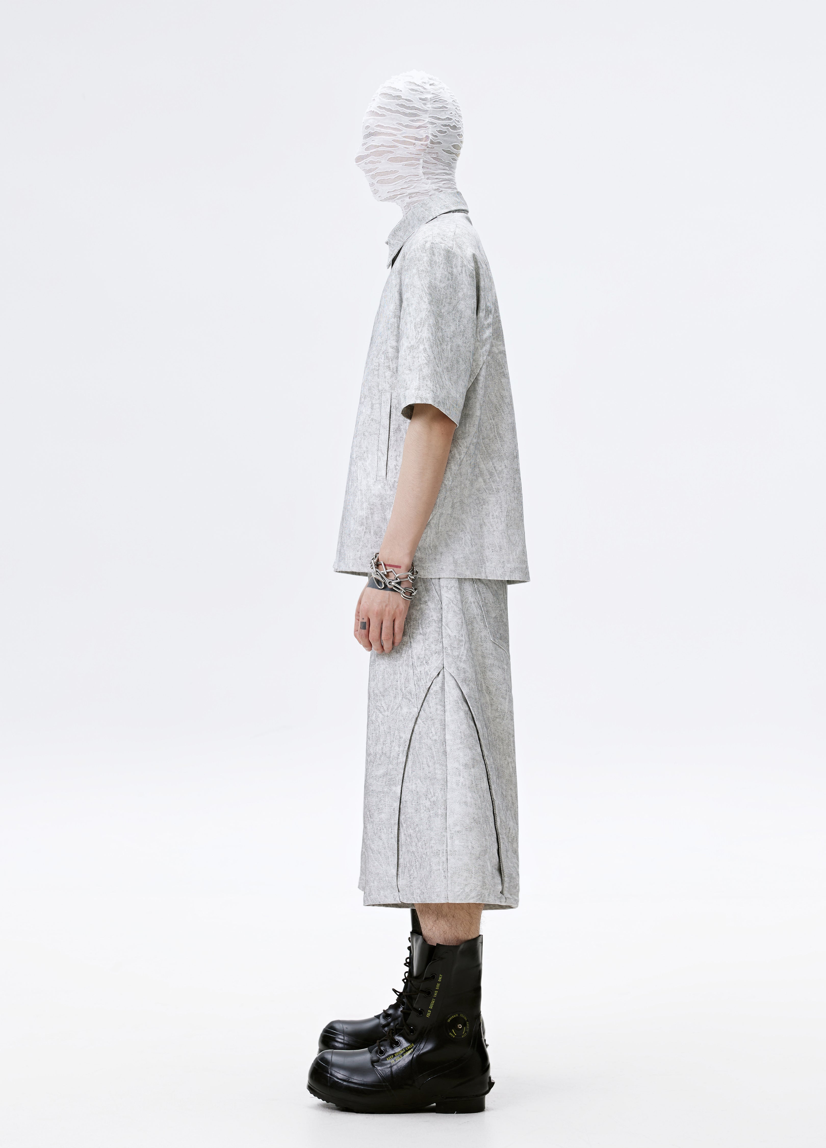 25SS GREY VEIN ZIP SHIRT