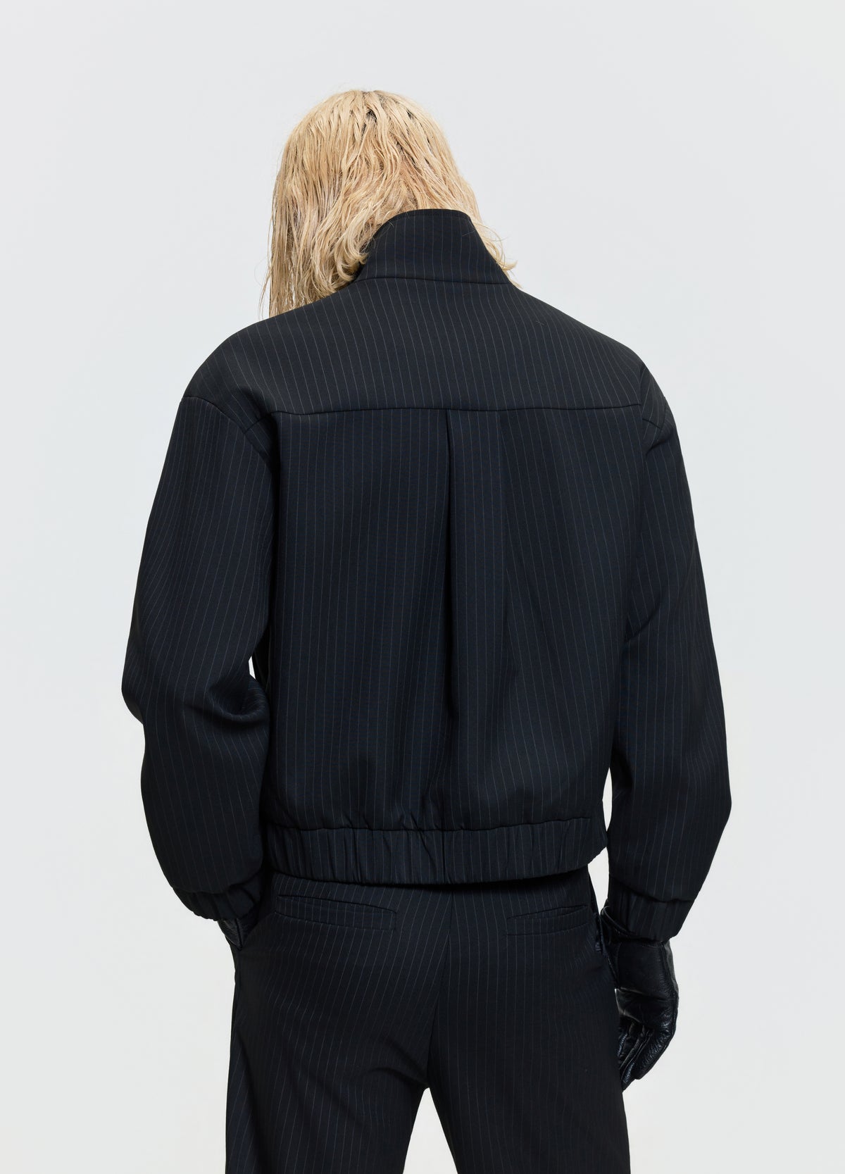 FRKM SCD 26FW black stripe Harrington zip jacket — product view 10