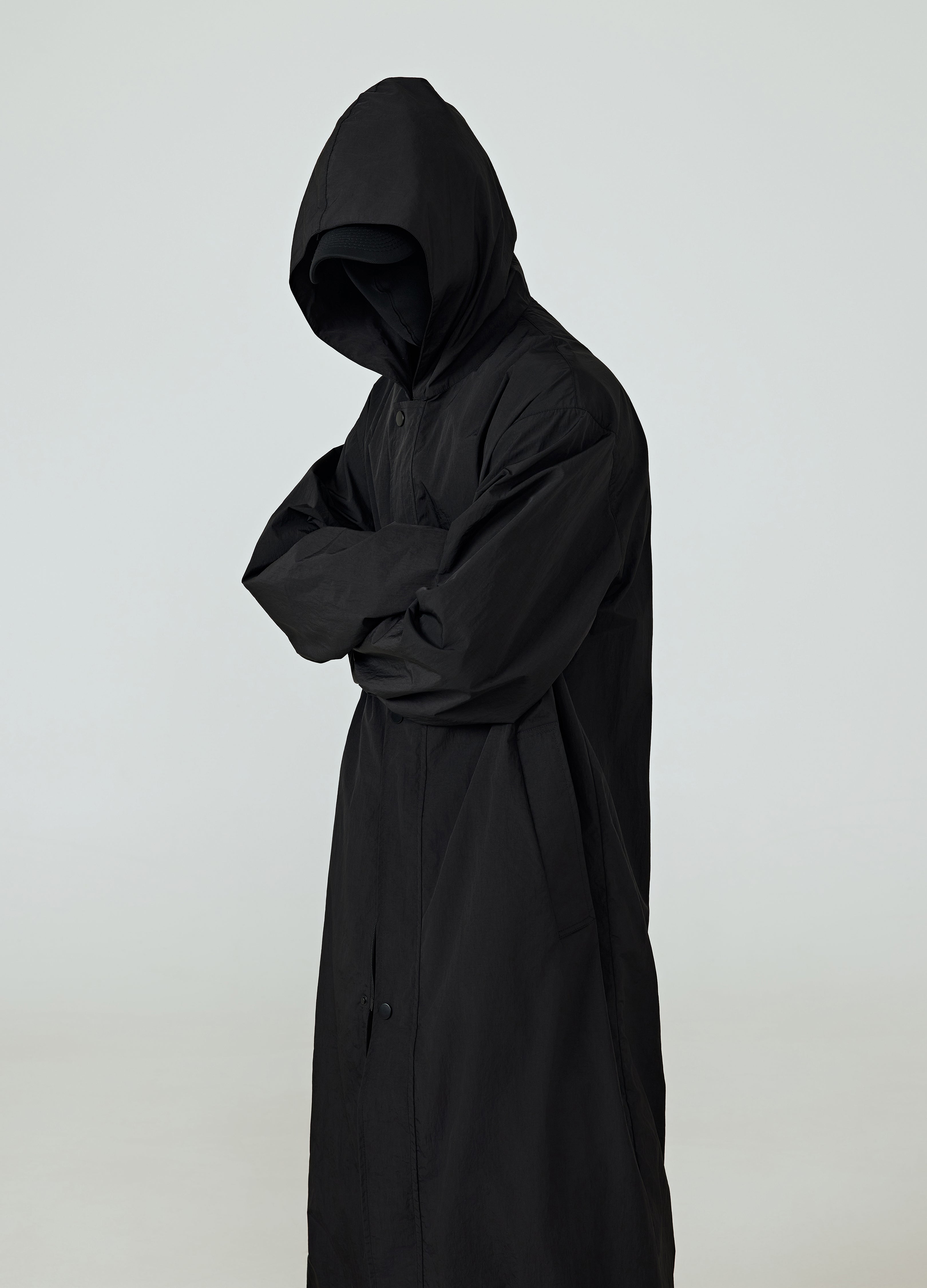 25SS DARK CASCADE HOODED TRENCH