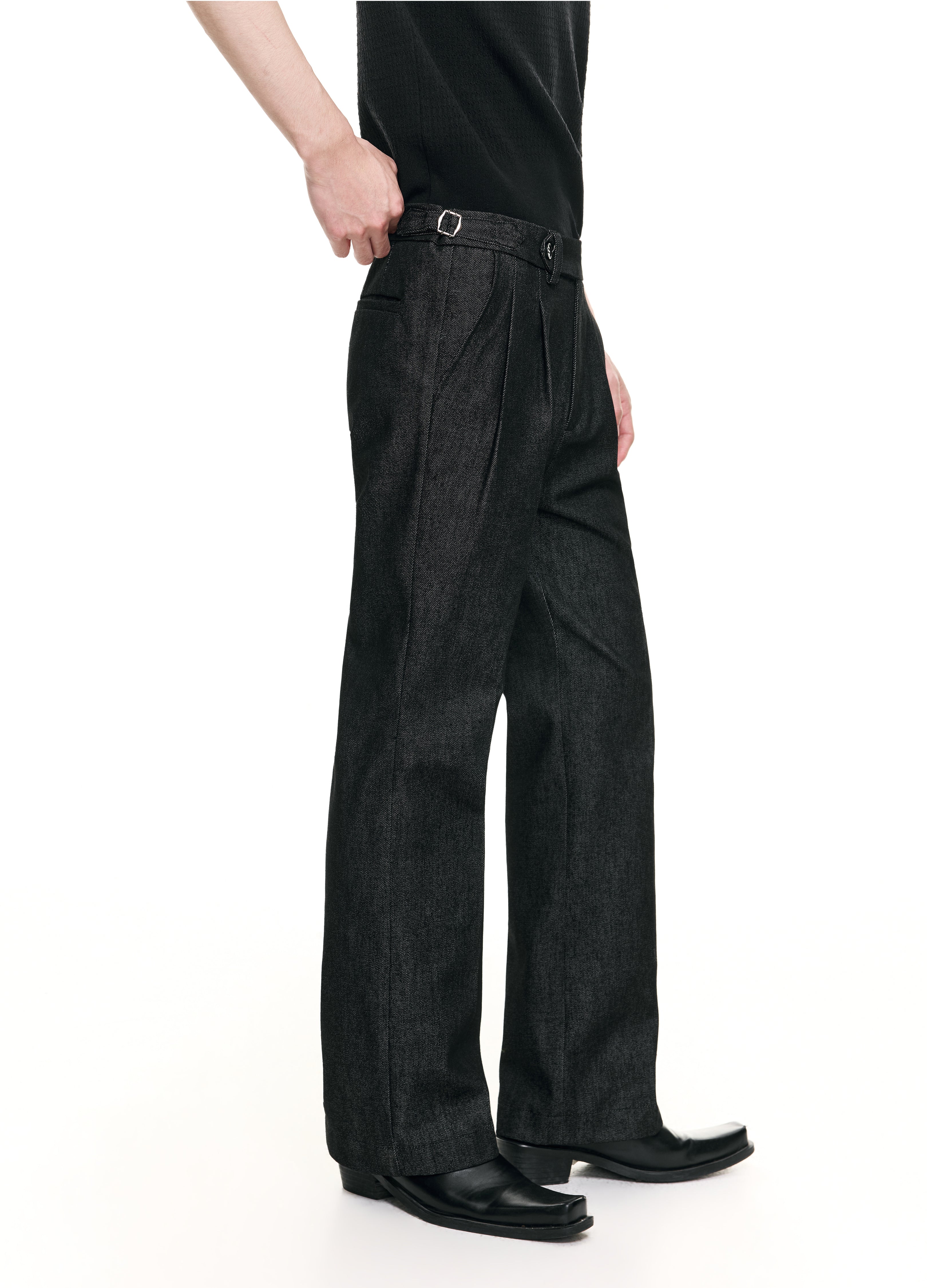26SS NAPLES PLEATED RAW TROUSERS
