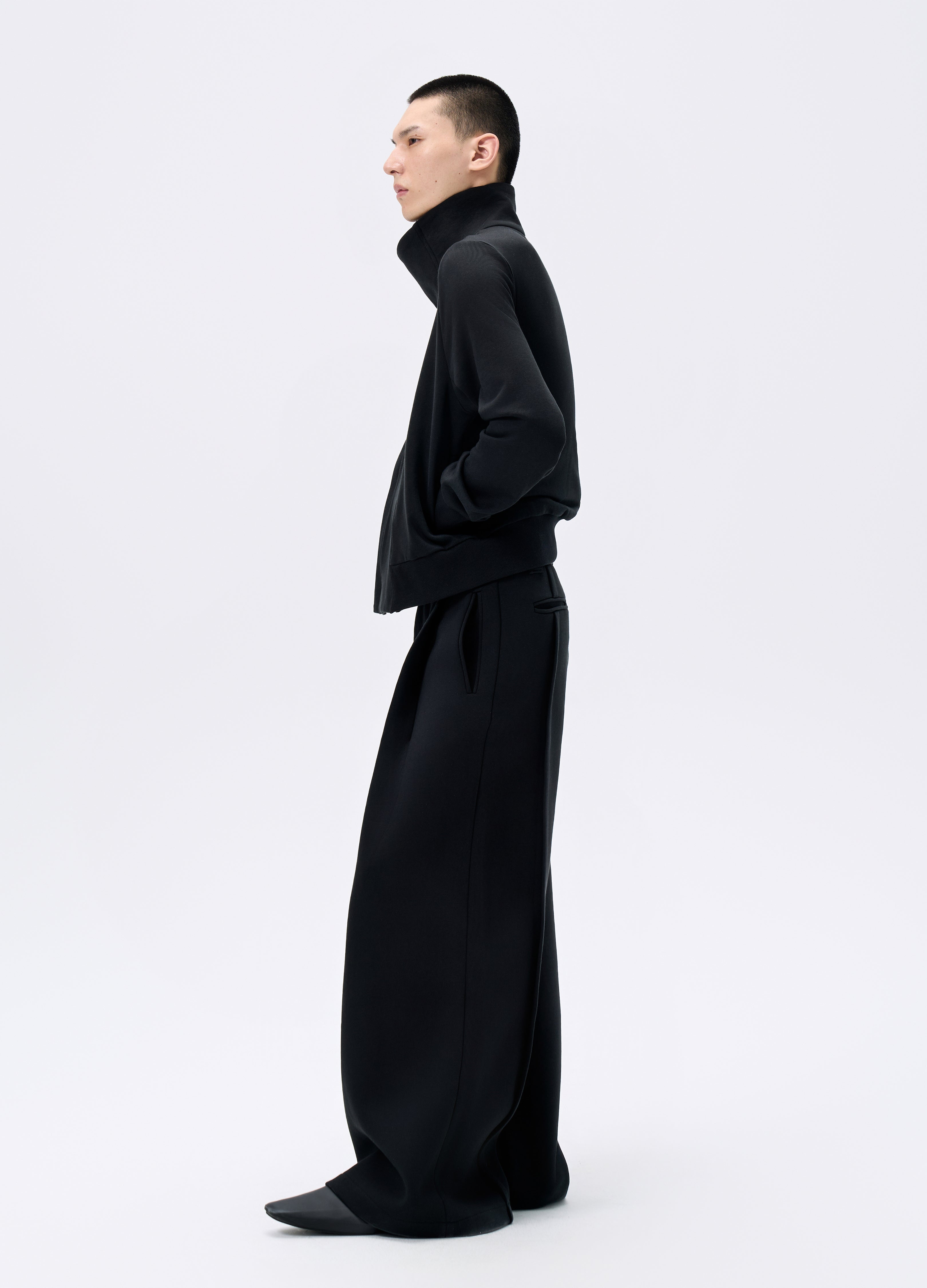 25FW BLACK ZIP CROPPED JACKET