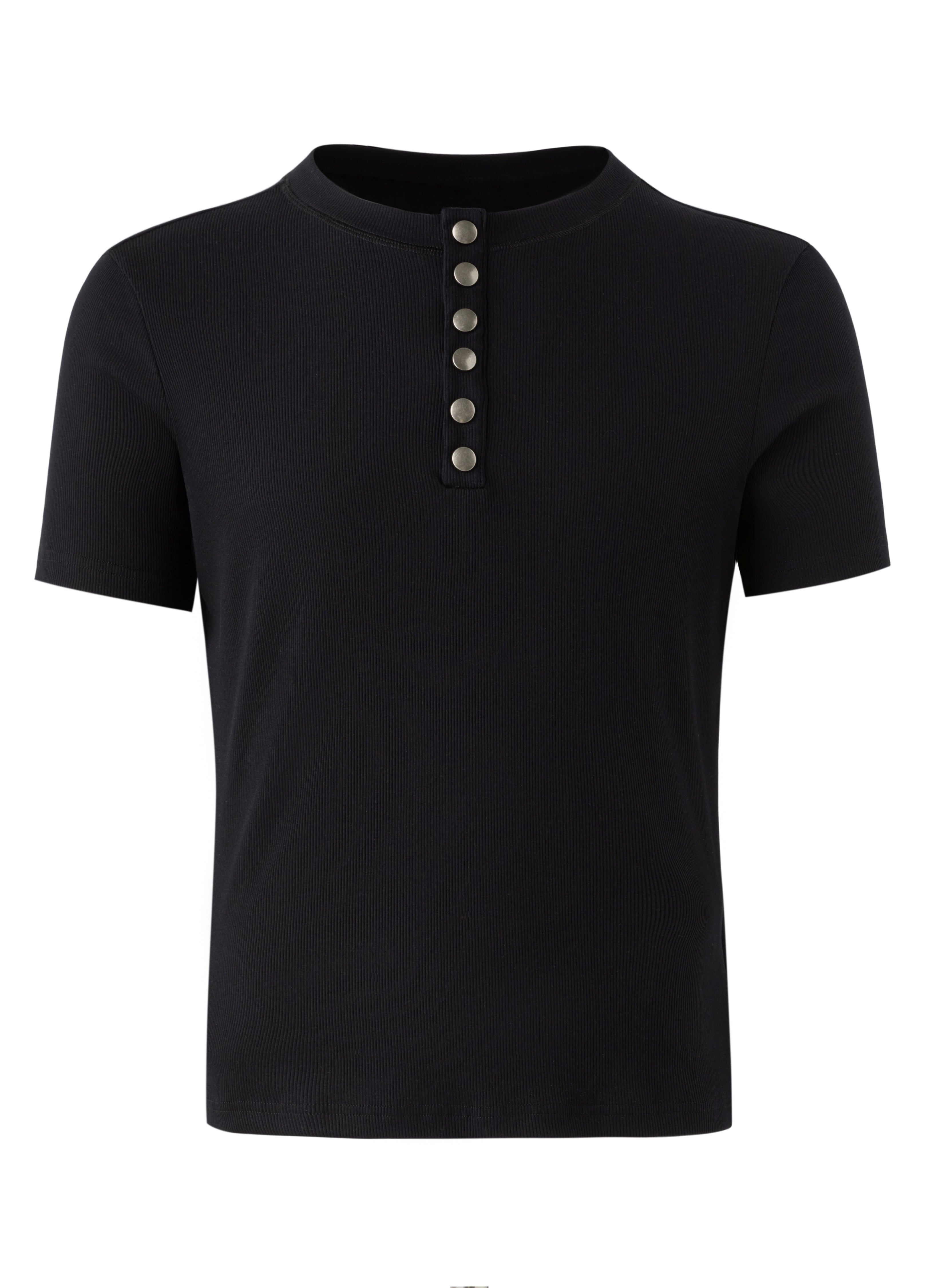 26SS HENLEY METAL FIT TEE
