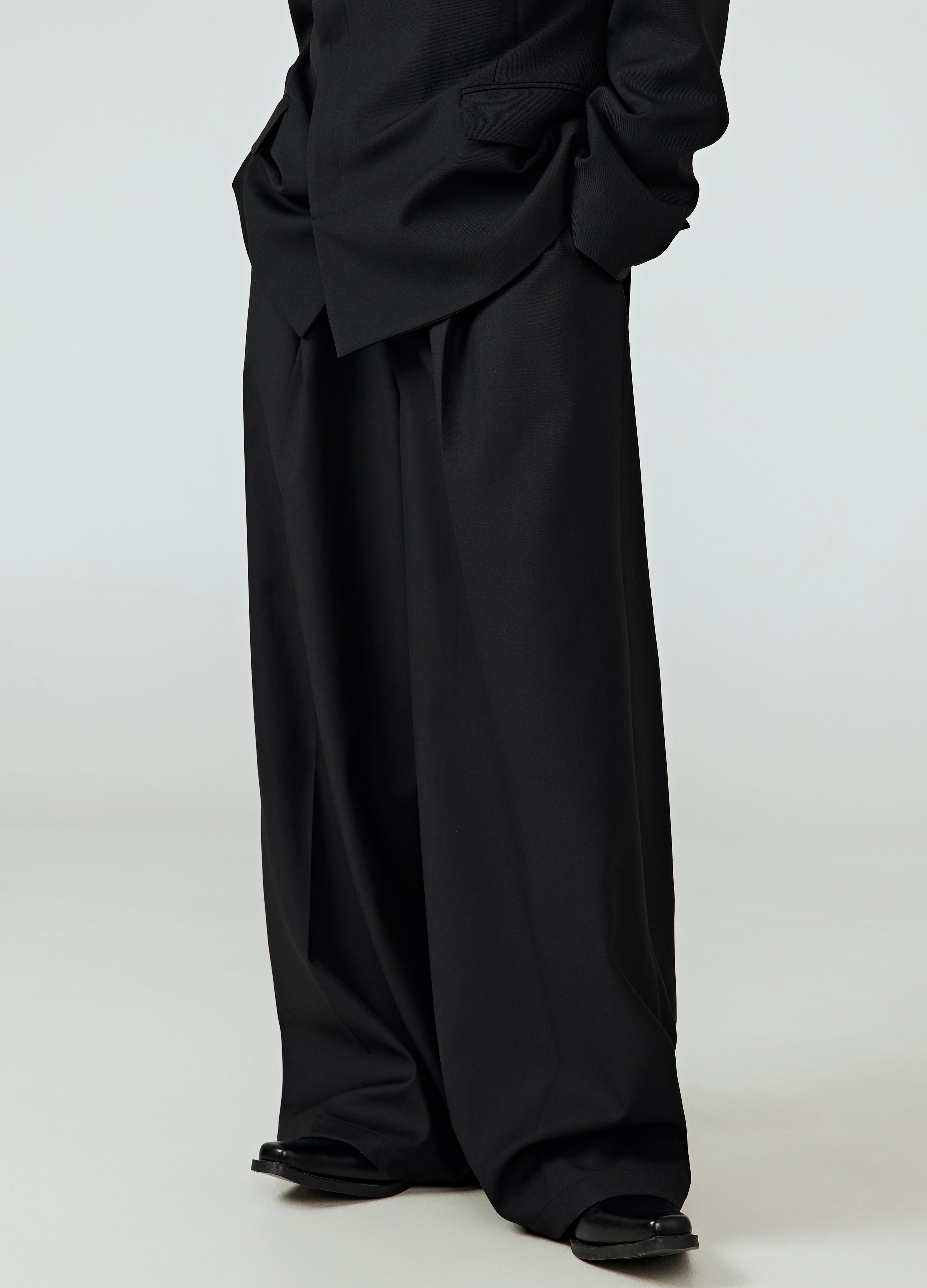 25SS DRAPED VOID WIDE-LEG TROUSERS