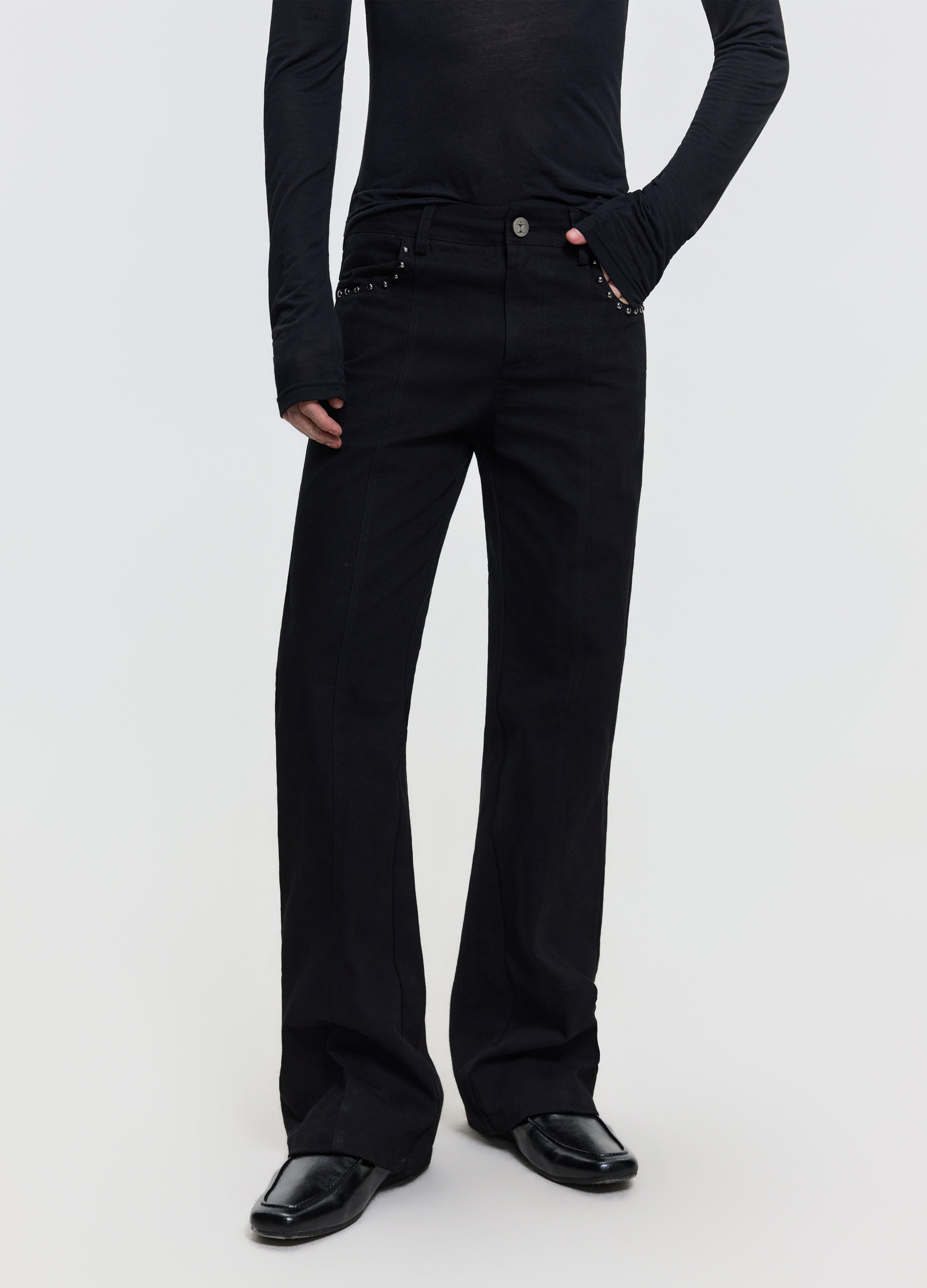 26FW STUDDED PANEL DENIM