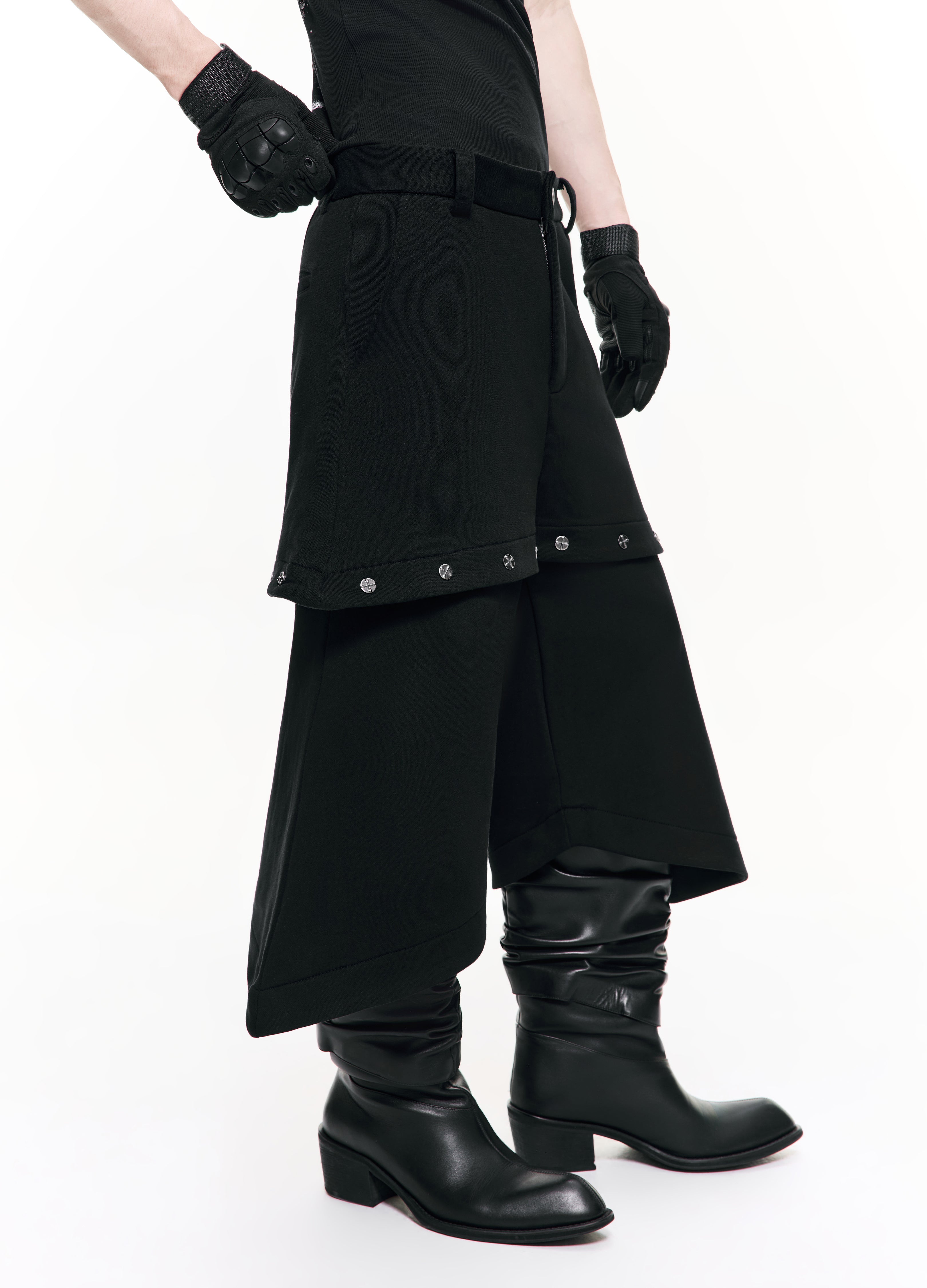 26SS CROSS BUCKLE CROP PANTS